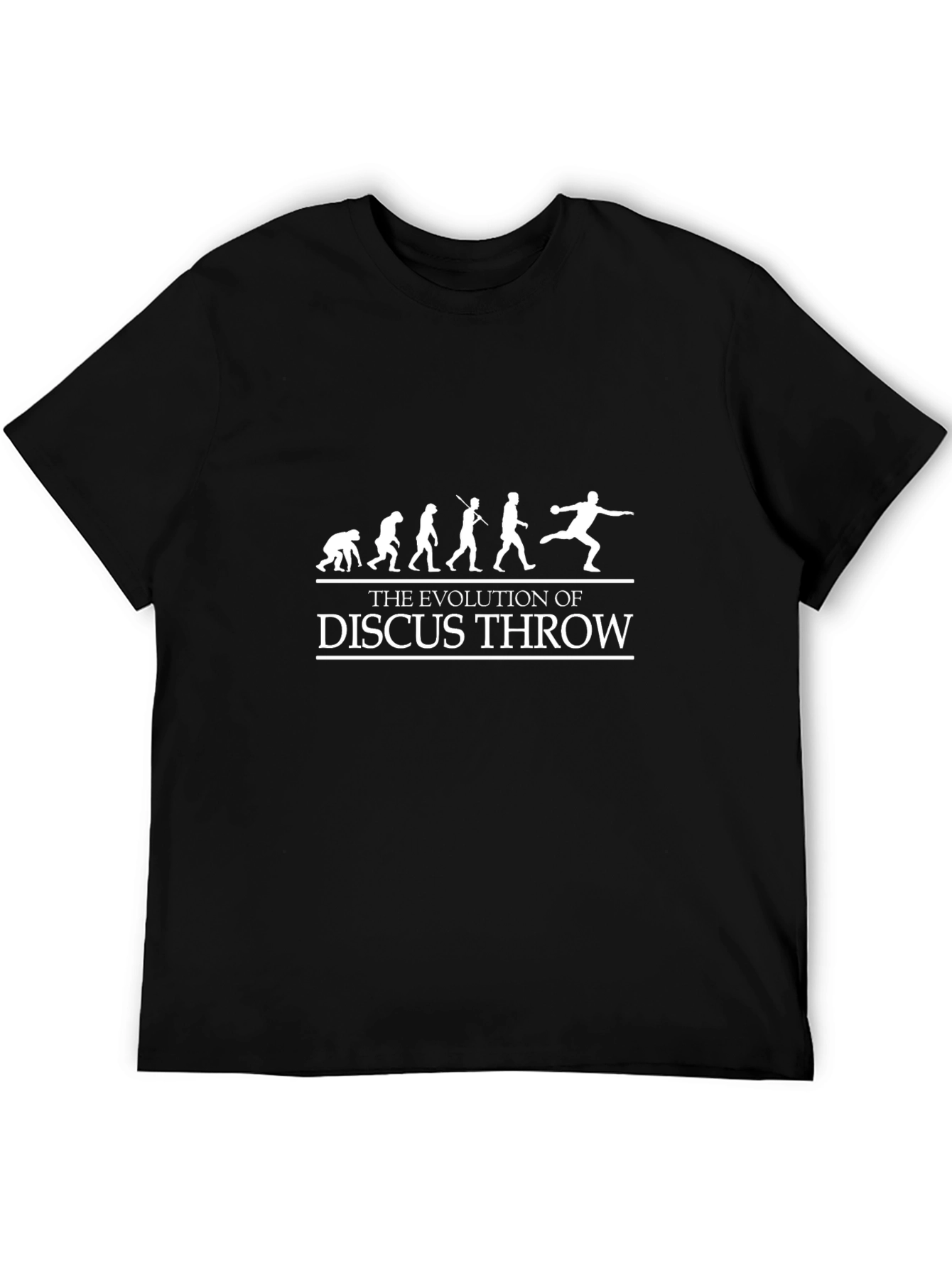 Evolution of Discus Throw Black T-Shirt
