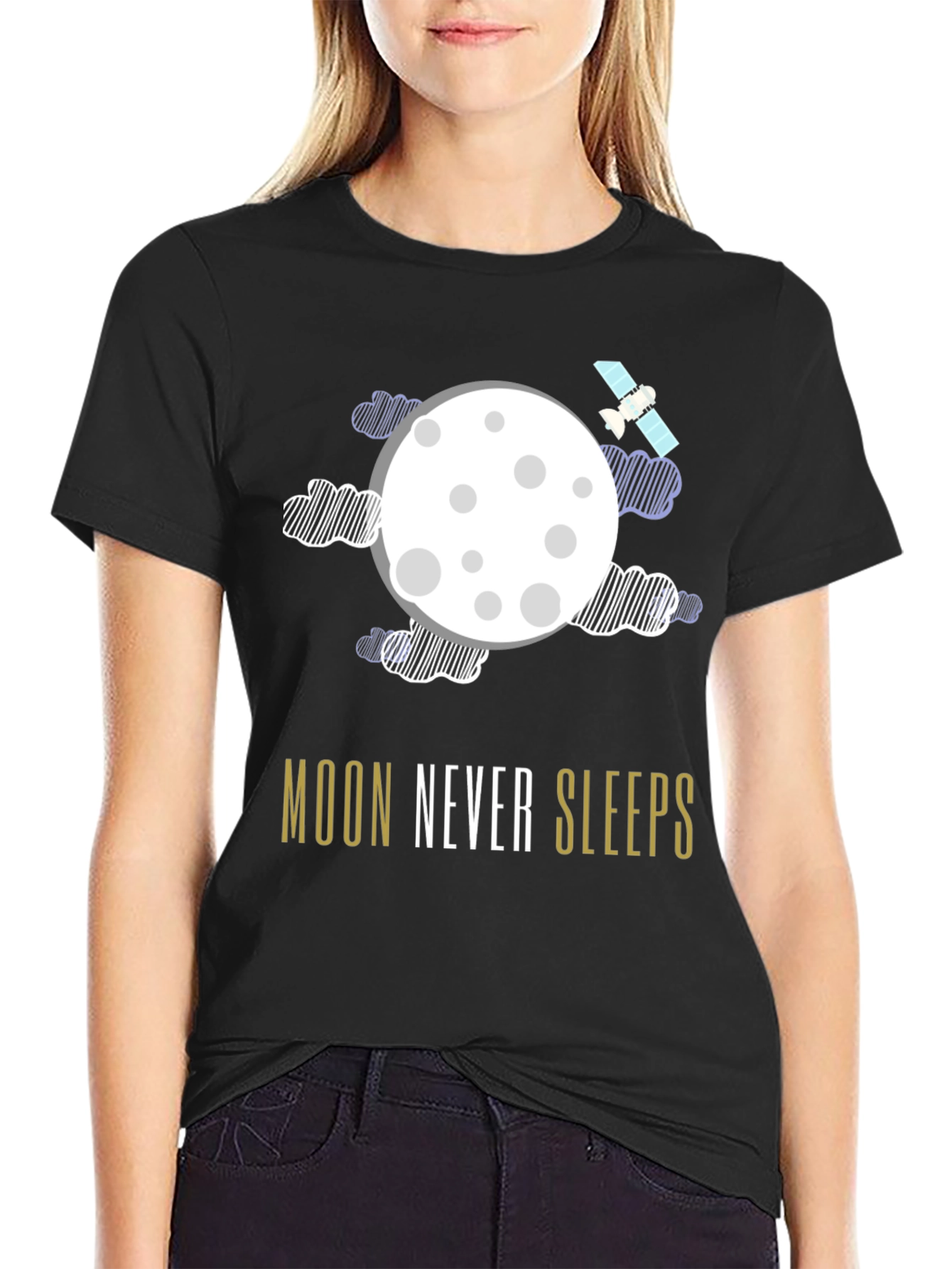 Moon Never Sleeps Graphic T-Shirt