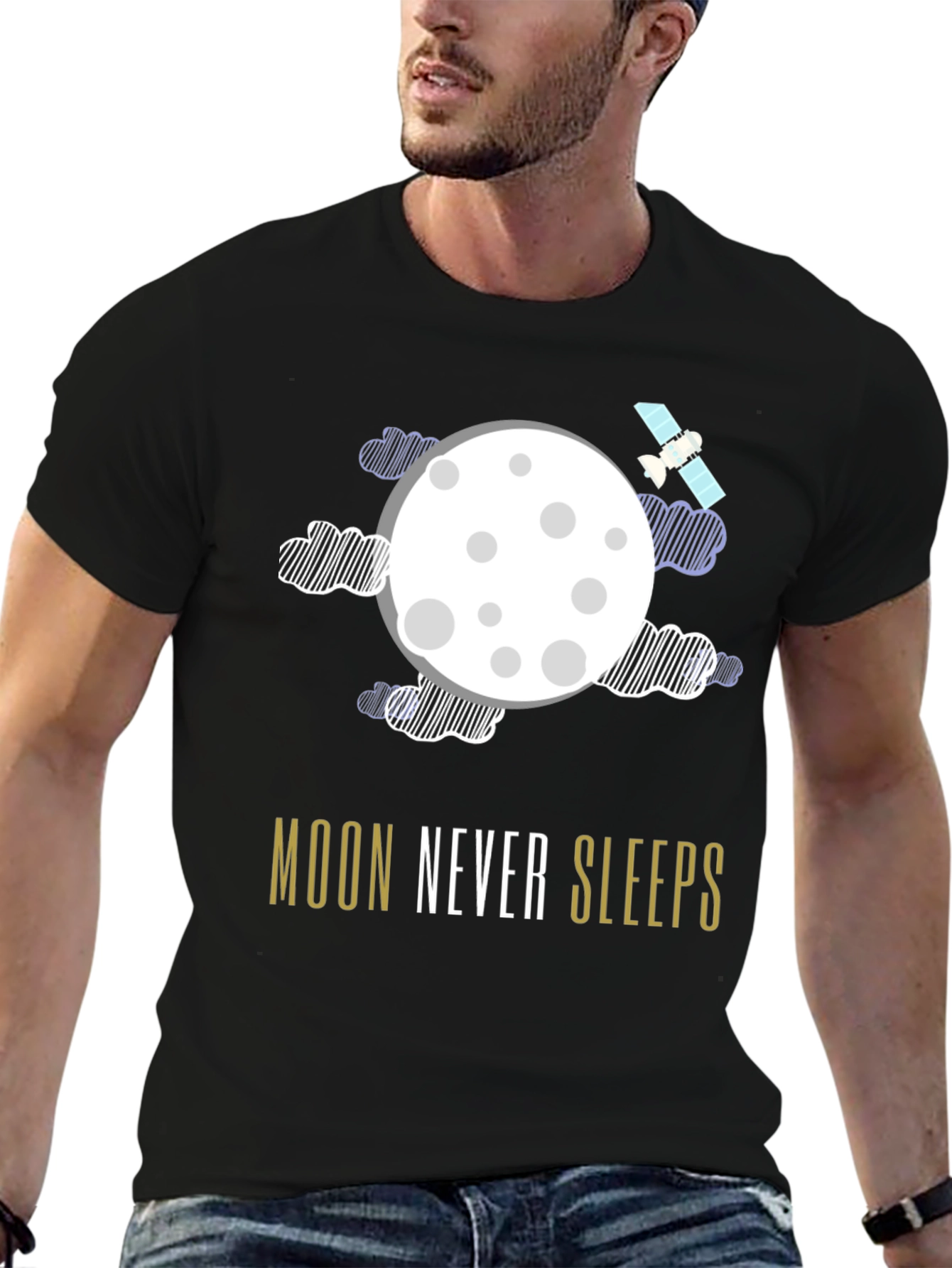 Moon Never Sleeps Graphic T-Shirt