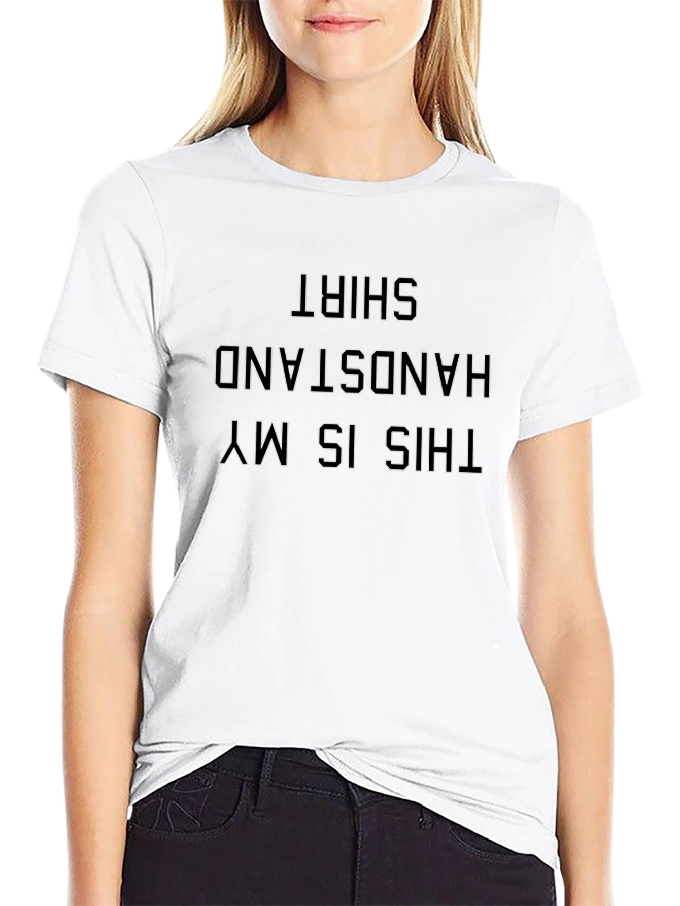 Handstand Shirt - Funny Inverted Text Graphic Tee