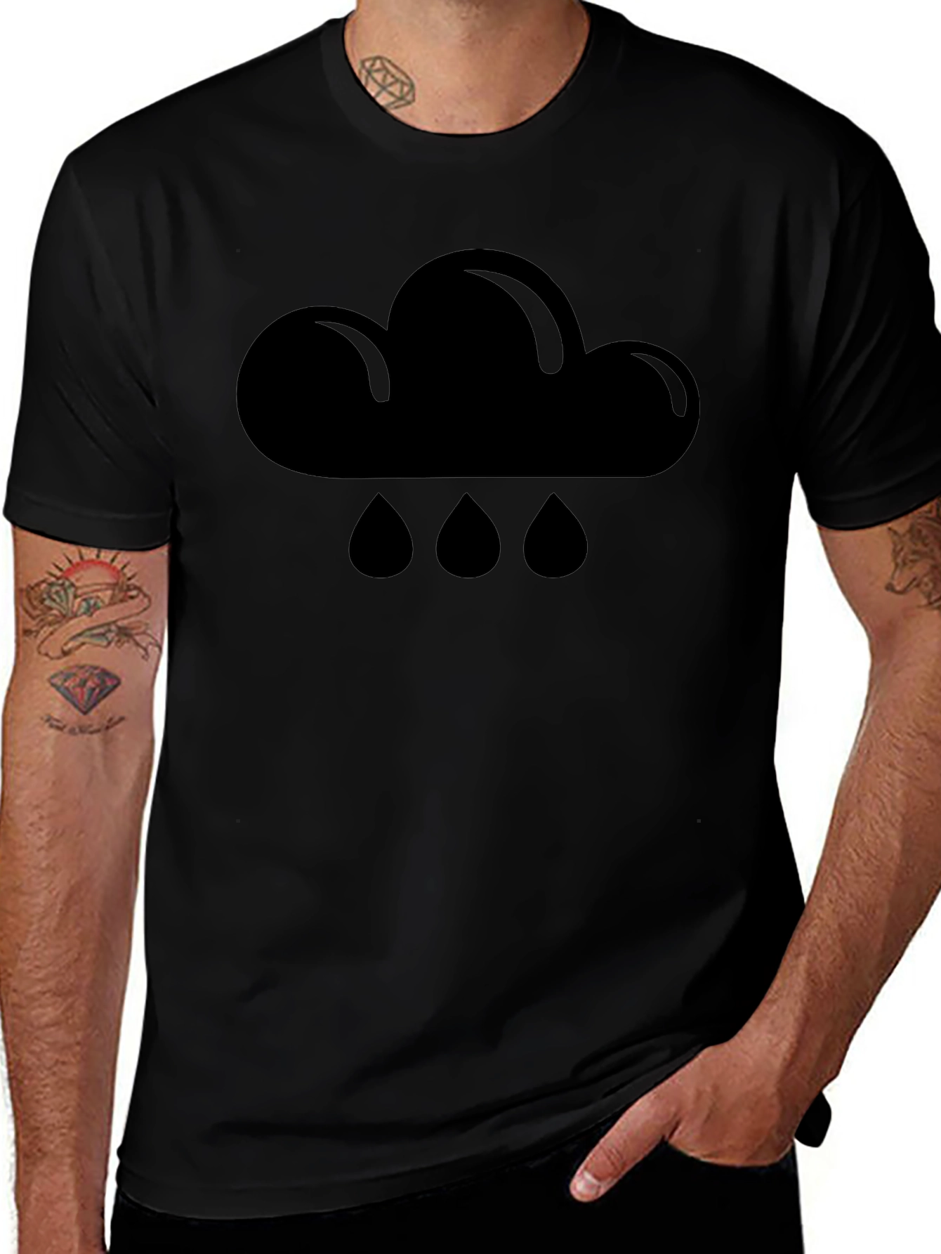 Rain Cloud Graphic T-Shirt - Unisex Black Tee