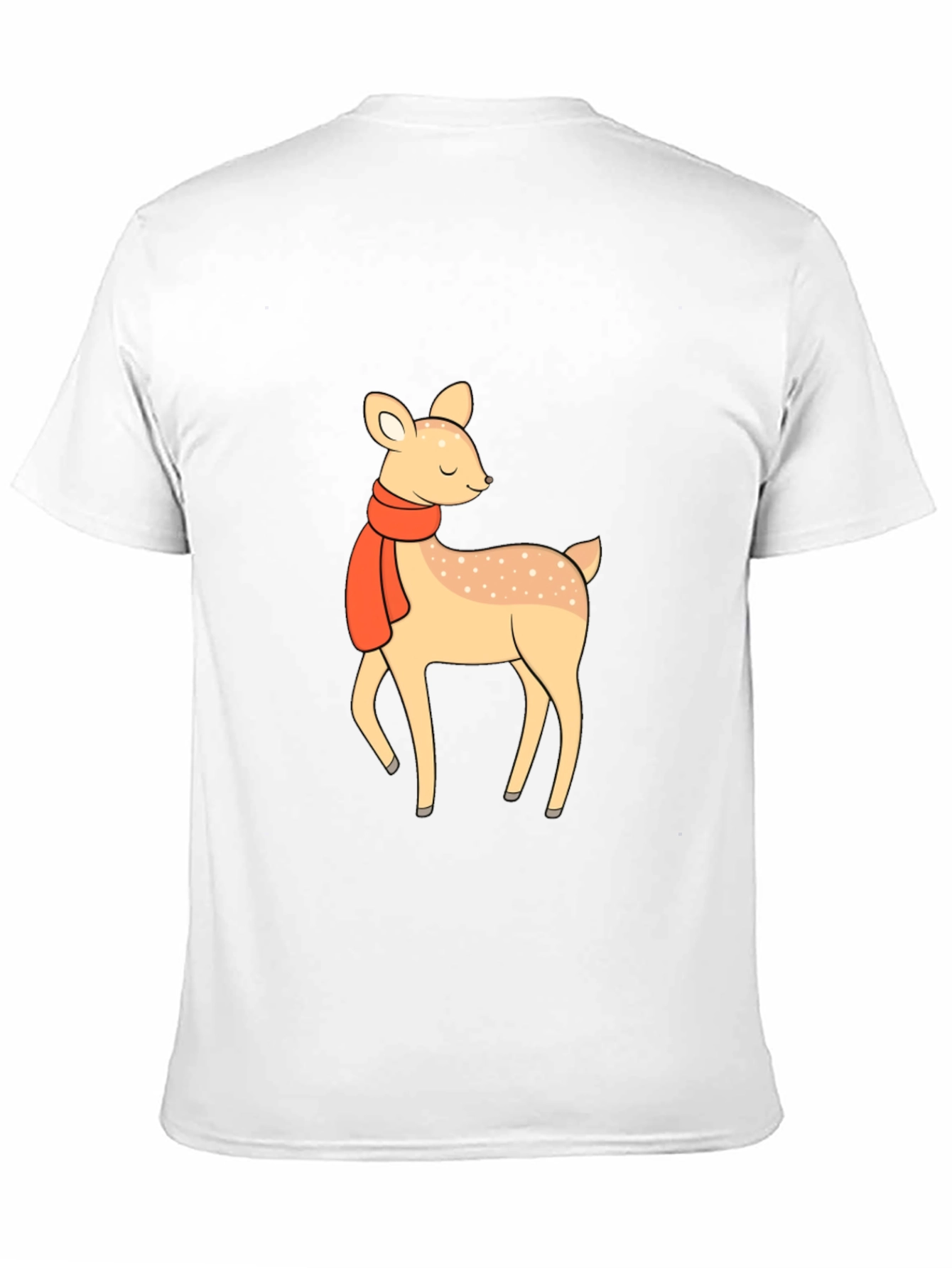 Cute Deer with Scarf Black Graphic Tee