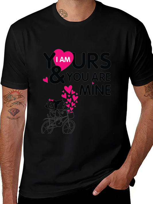 I Am Yours Heart Graphic Black T-Shirt