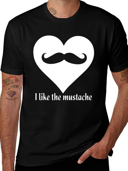 I Love Mustaches Mens Black T-Shirt