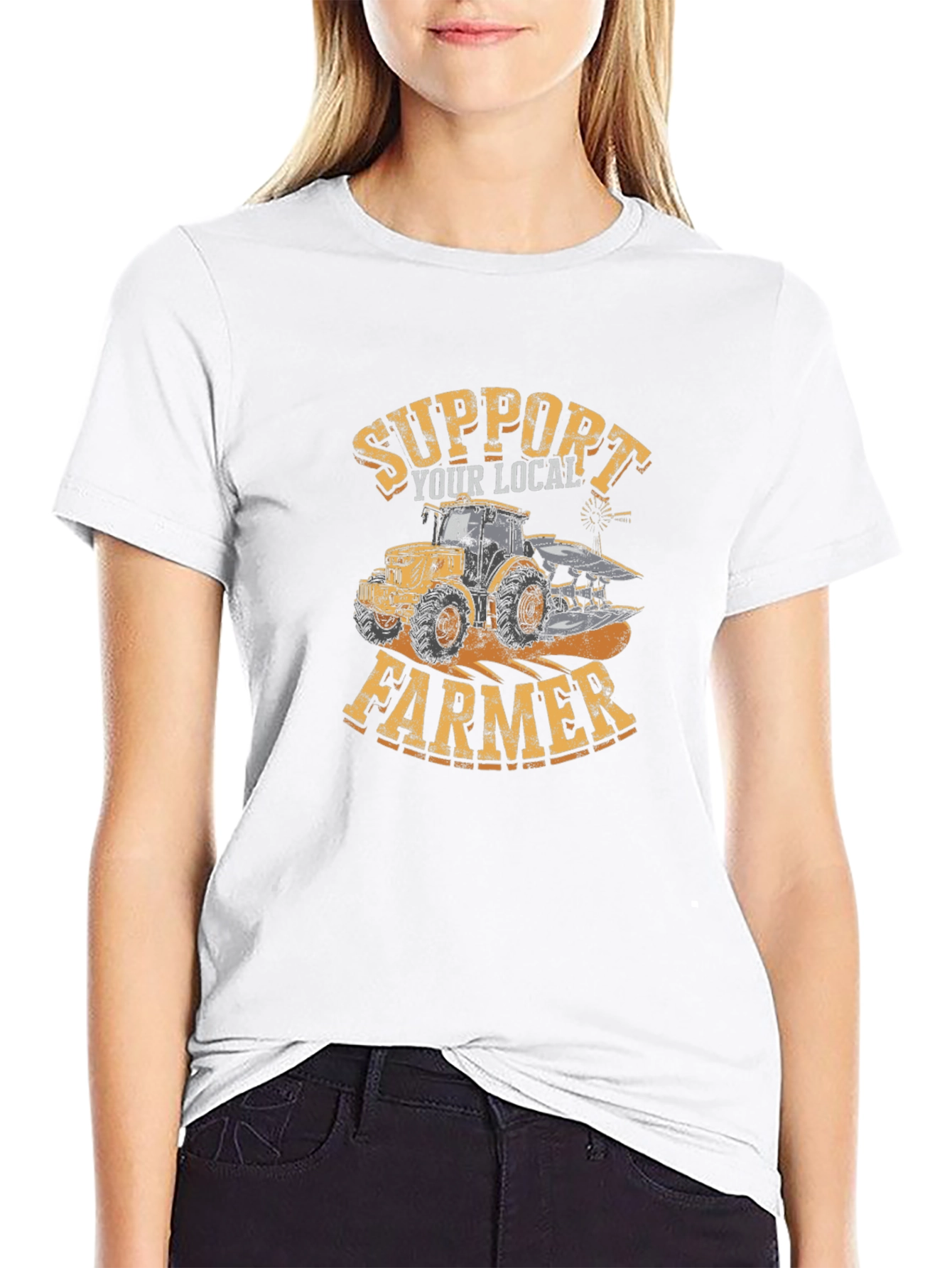 Support Your Local Farmer Graphic Tee - Black