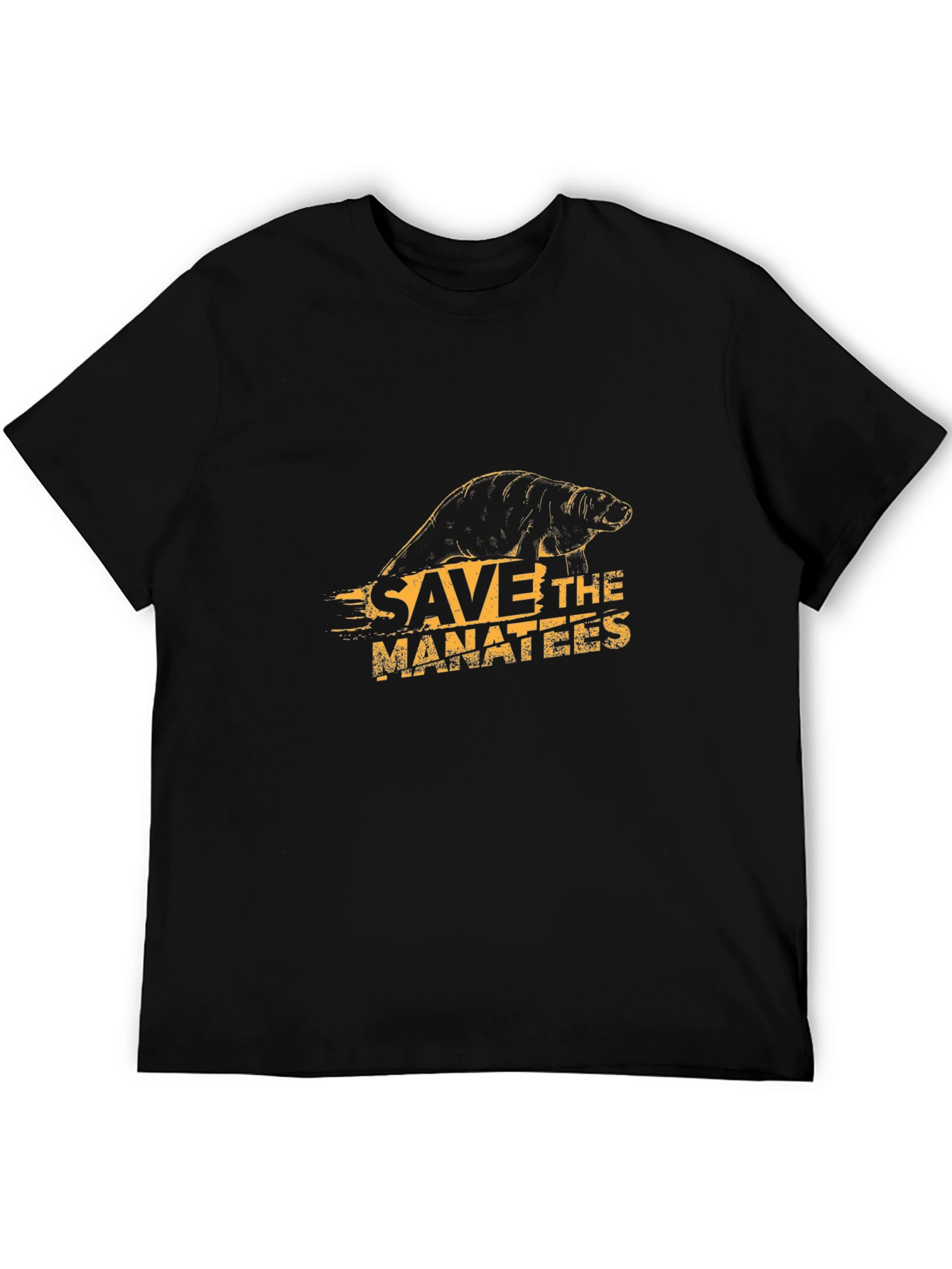 Save the Manatees Graphic Tee - Black Cotton
