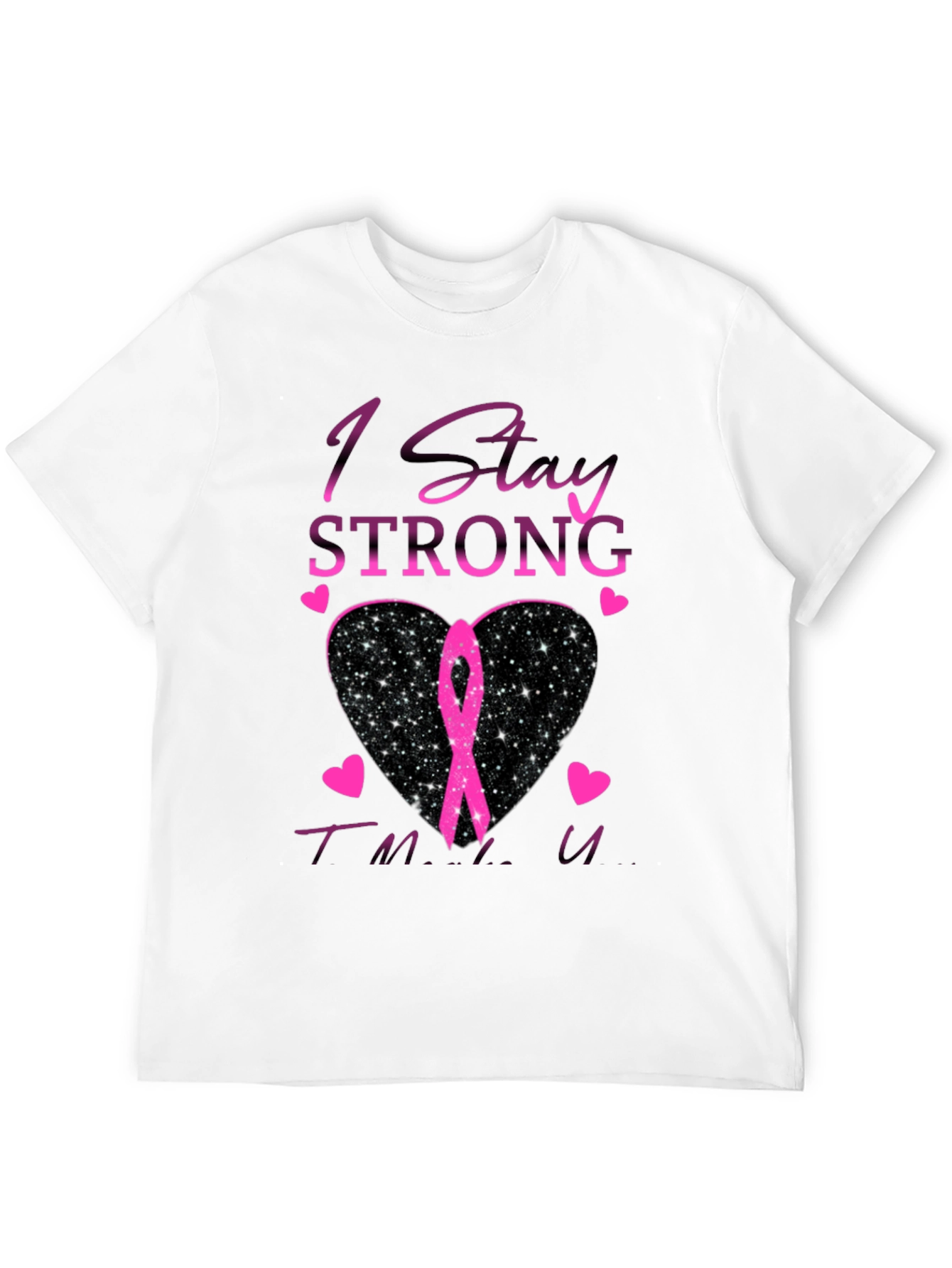 Stay Strong Breast Cancer Awareness Black T-Shirt