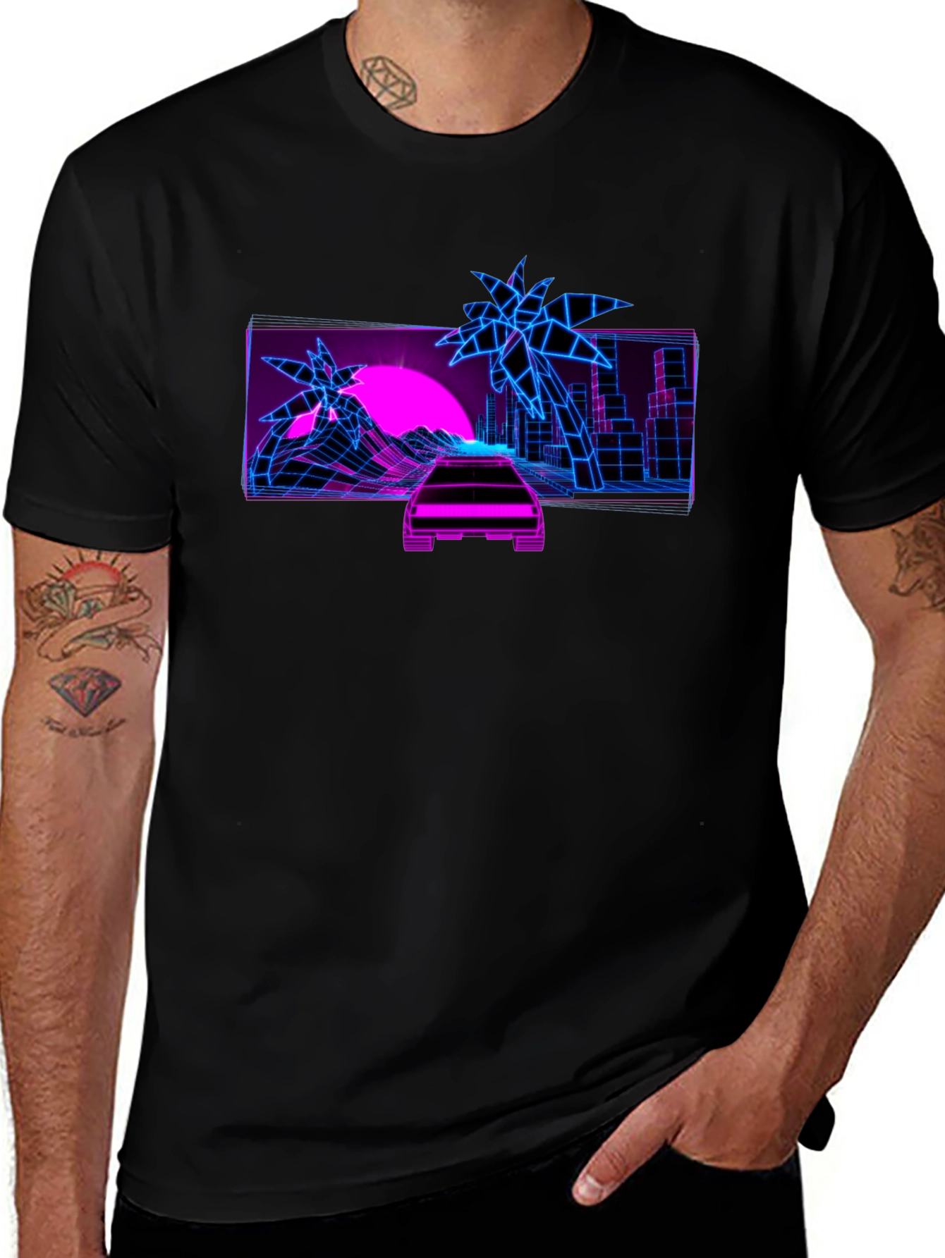 Retro Wave Graphic Tee - Synthwave Design