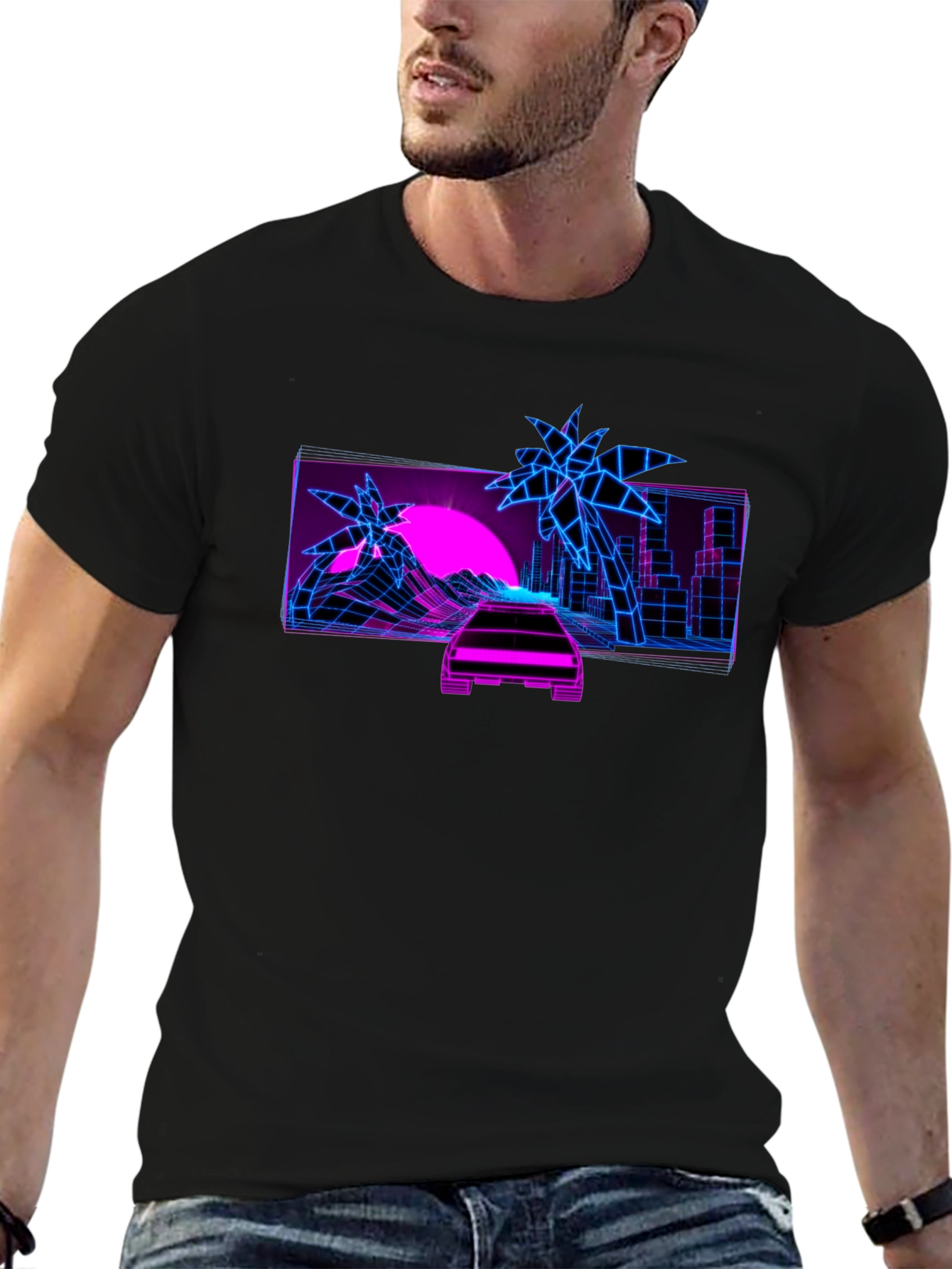 Retro Wave Graphic Tee - Synthwave Design