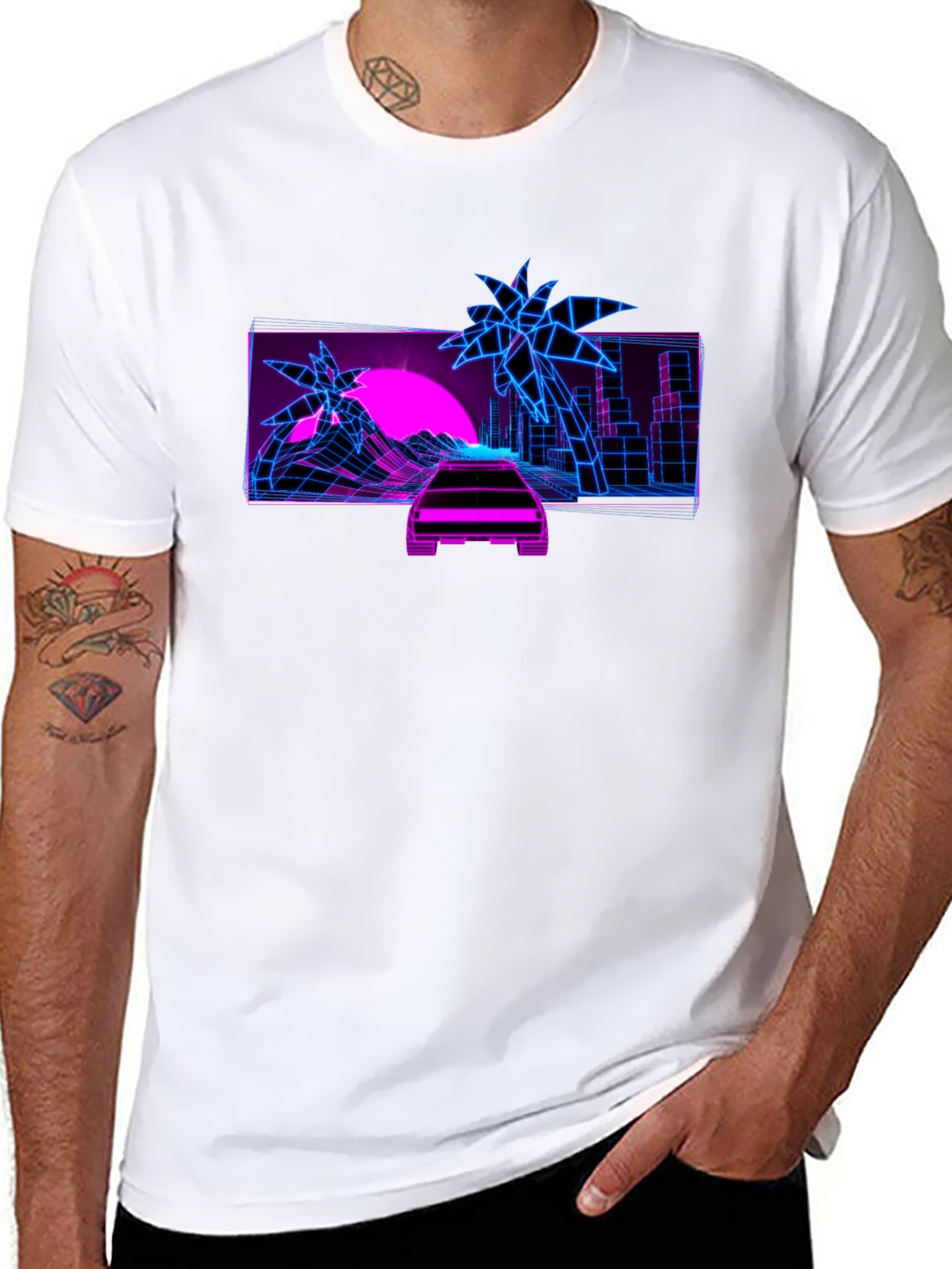 Retro Wave Graphic Tee - Synthwave Design