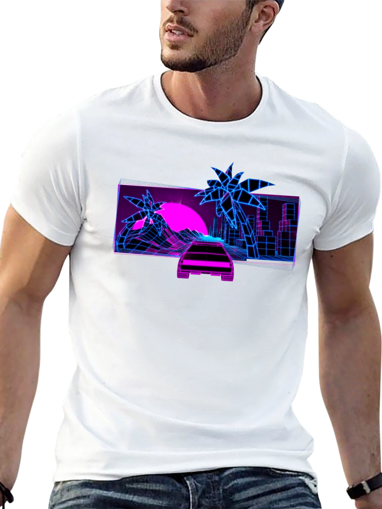 Retro Wave Graphic Tee - Synthwave Design