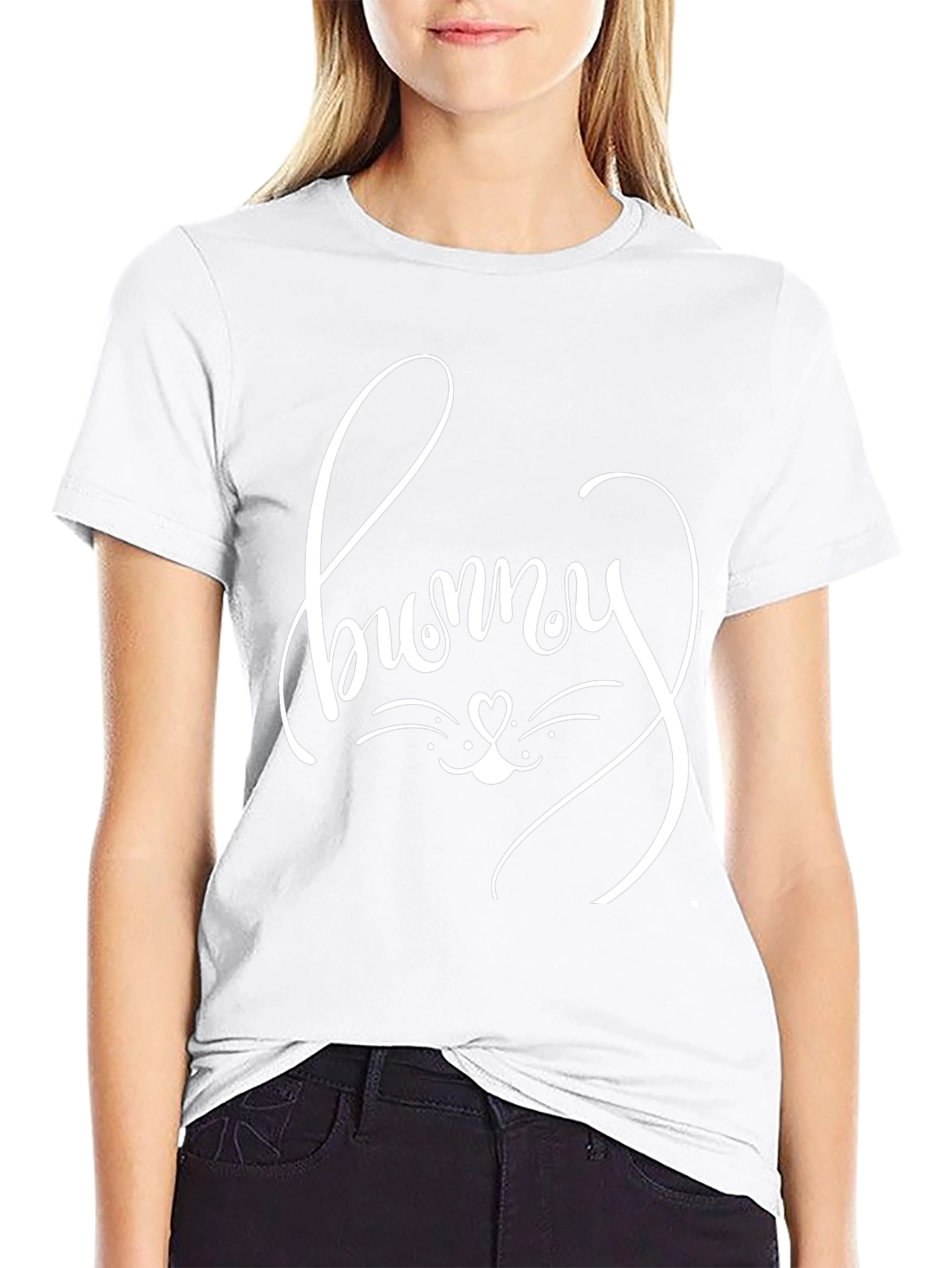 Bunny Graphic Tee - Black Cotton Blend