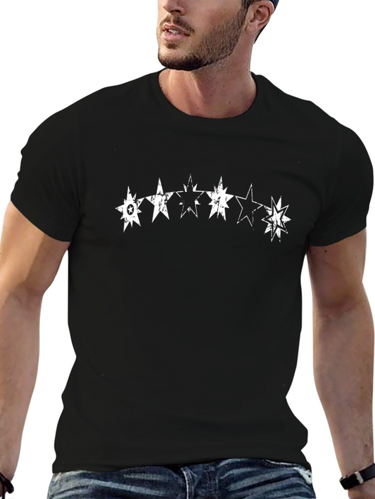 Grunge Star Graphic Black T-Shirt