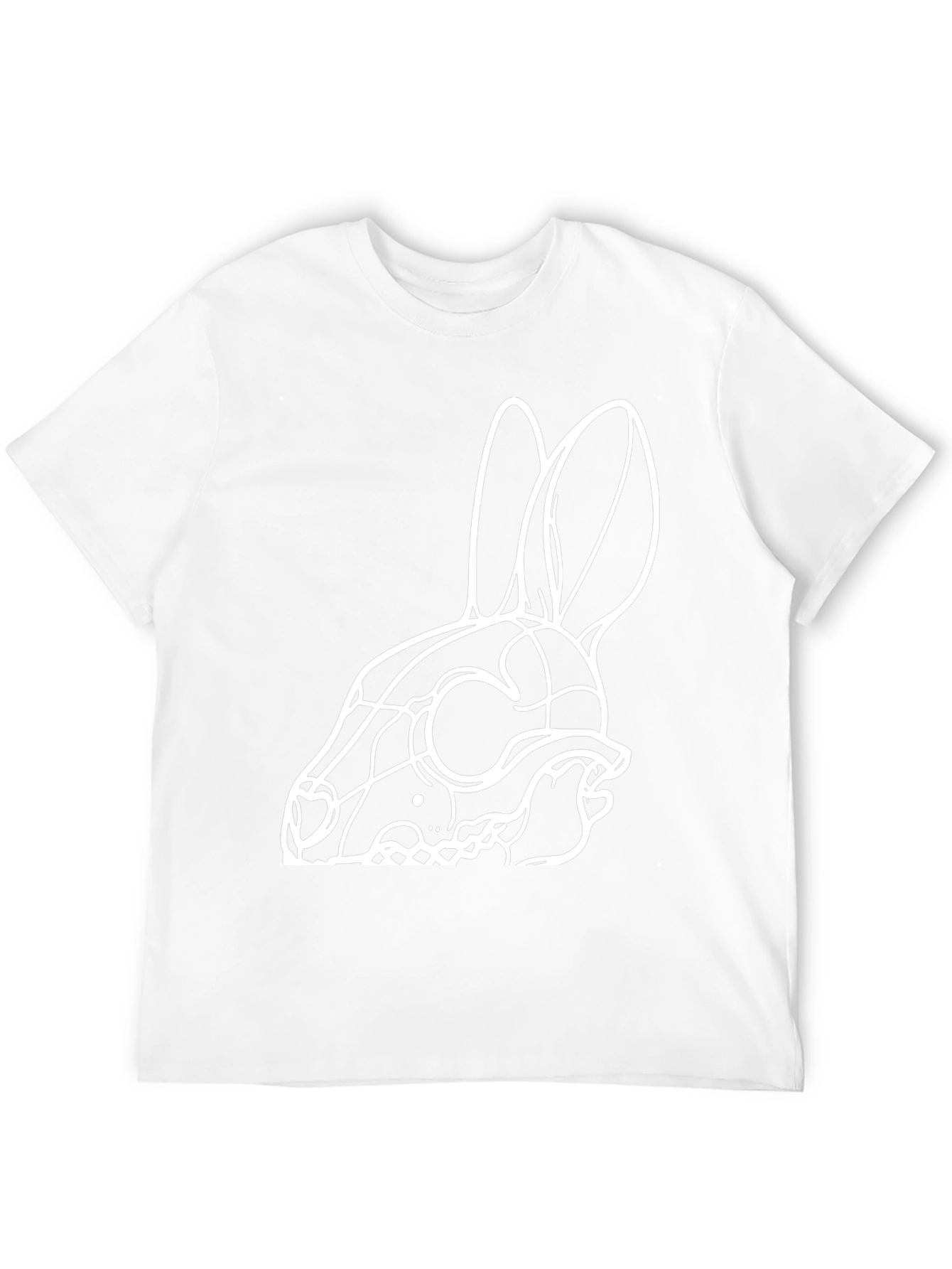 Rabbit Skull Graphic Tee - Black Cotton T-Shirt