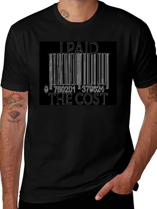 I Paid The Cost Barcode Graphic Black T-Shirt