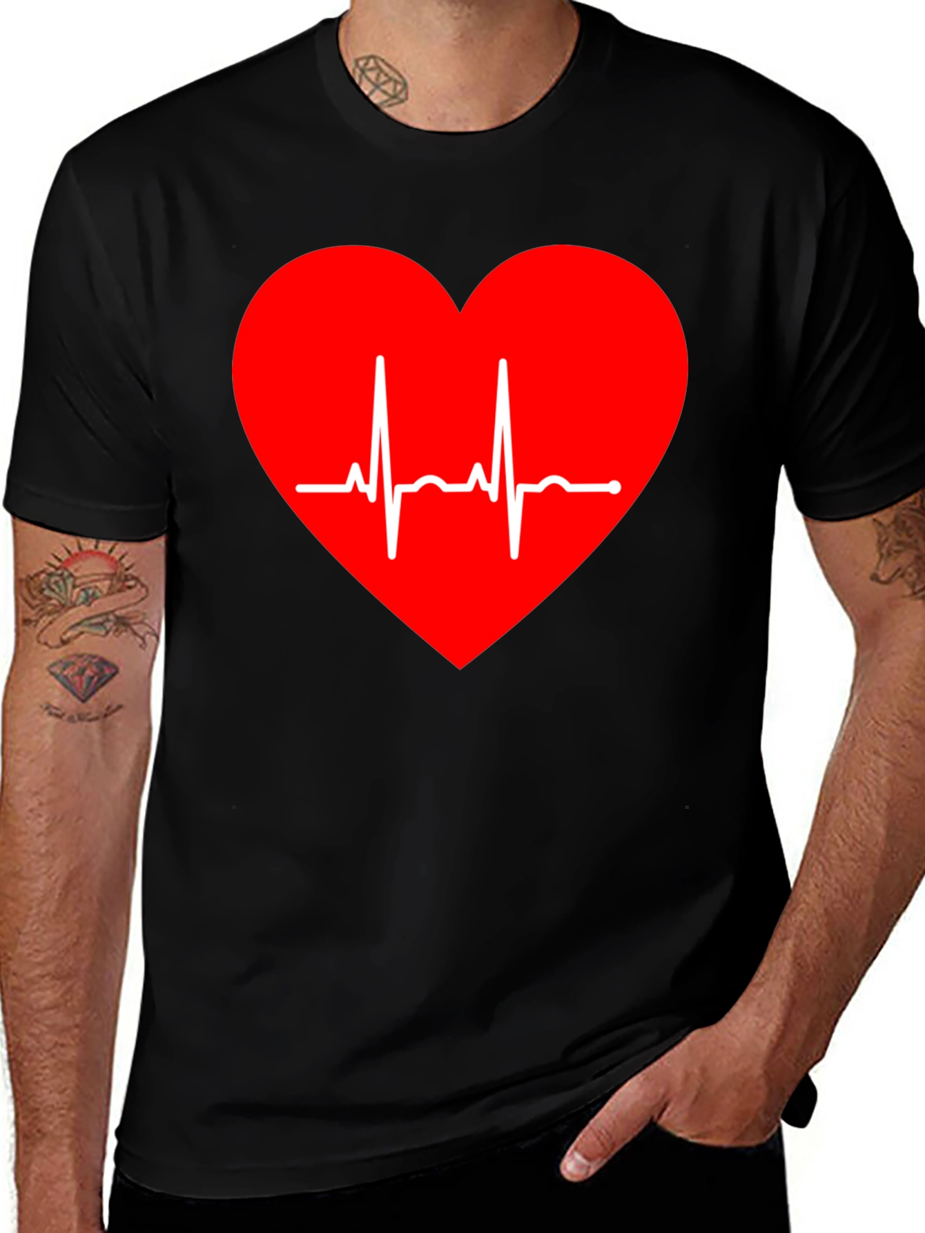 Heartbeat Heart Tee - Stylish Graphic T-Shirt