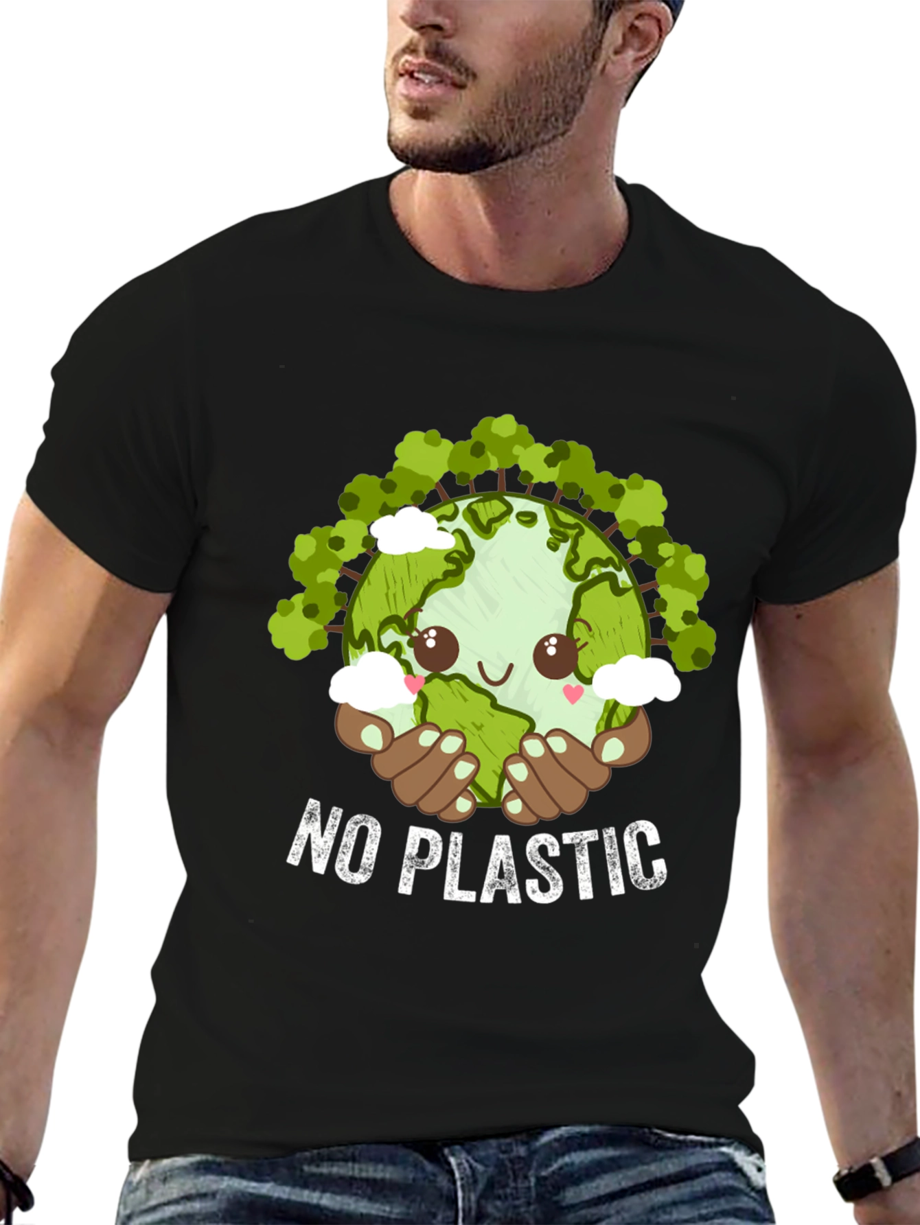 Eco-Friendly No Plastic Graphic T-Shirt