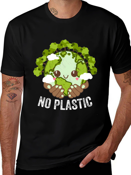 Eco-Friendly No Plastic Graphic T-Shirt