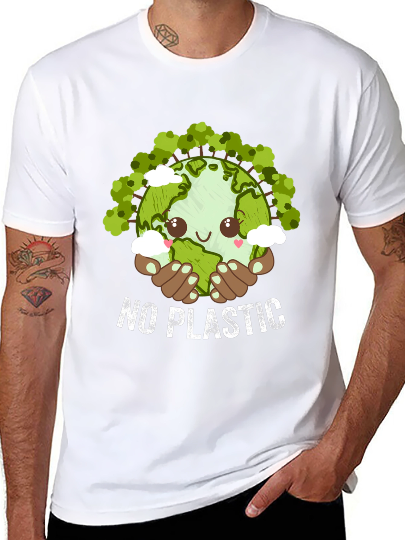 Eco-Friendly No Plastic Graphic T-Shirt