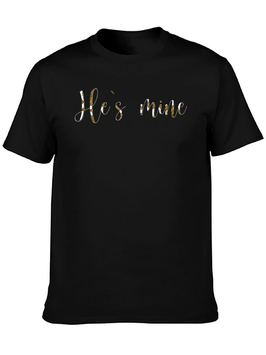 Hes Mine T-Shirt - Black Cotton Blend Tee