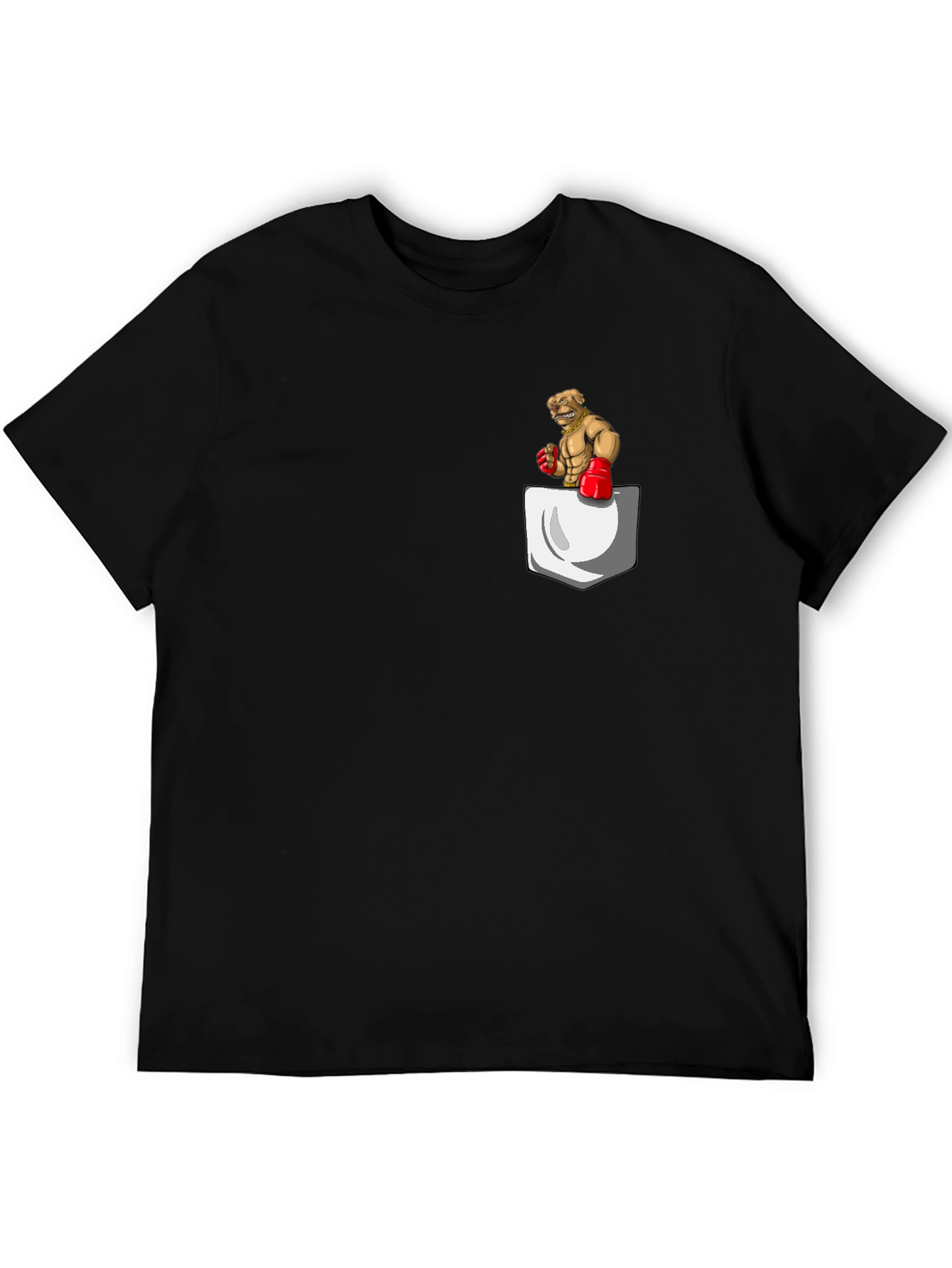 Boxer Dog Pocket Graphic Tee - Black