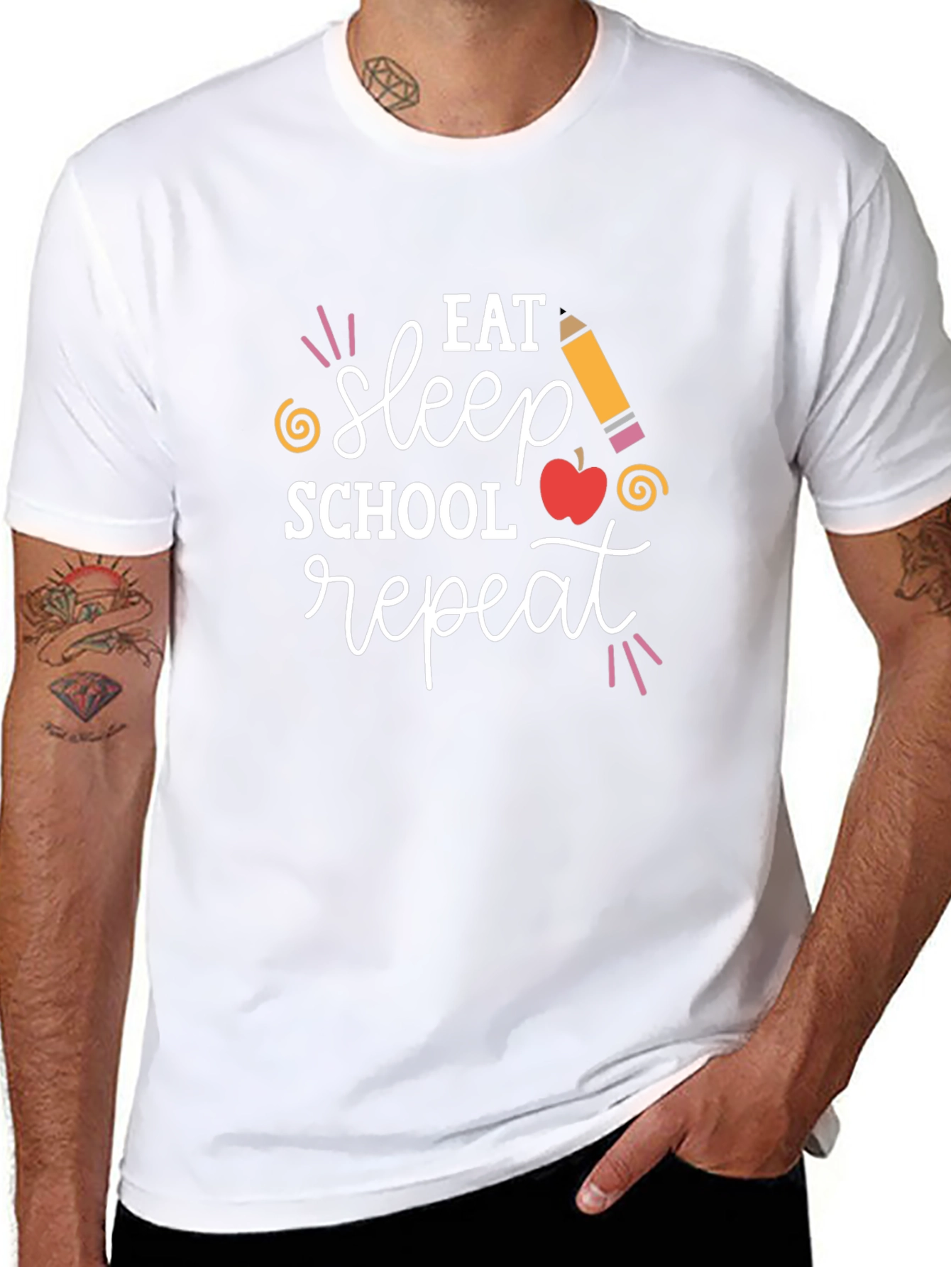 Eat Sleep School Repeat Graphic Tee