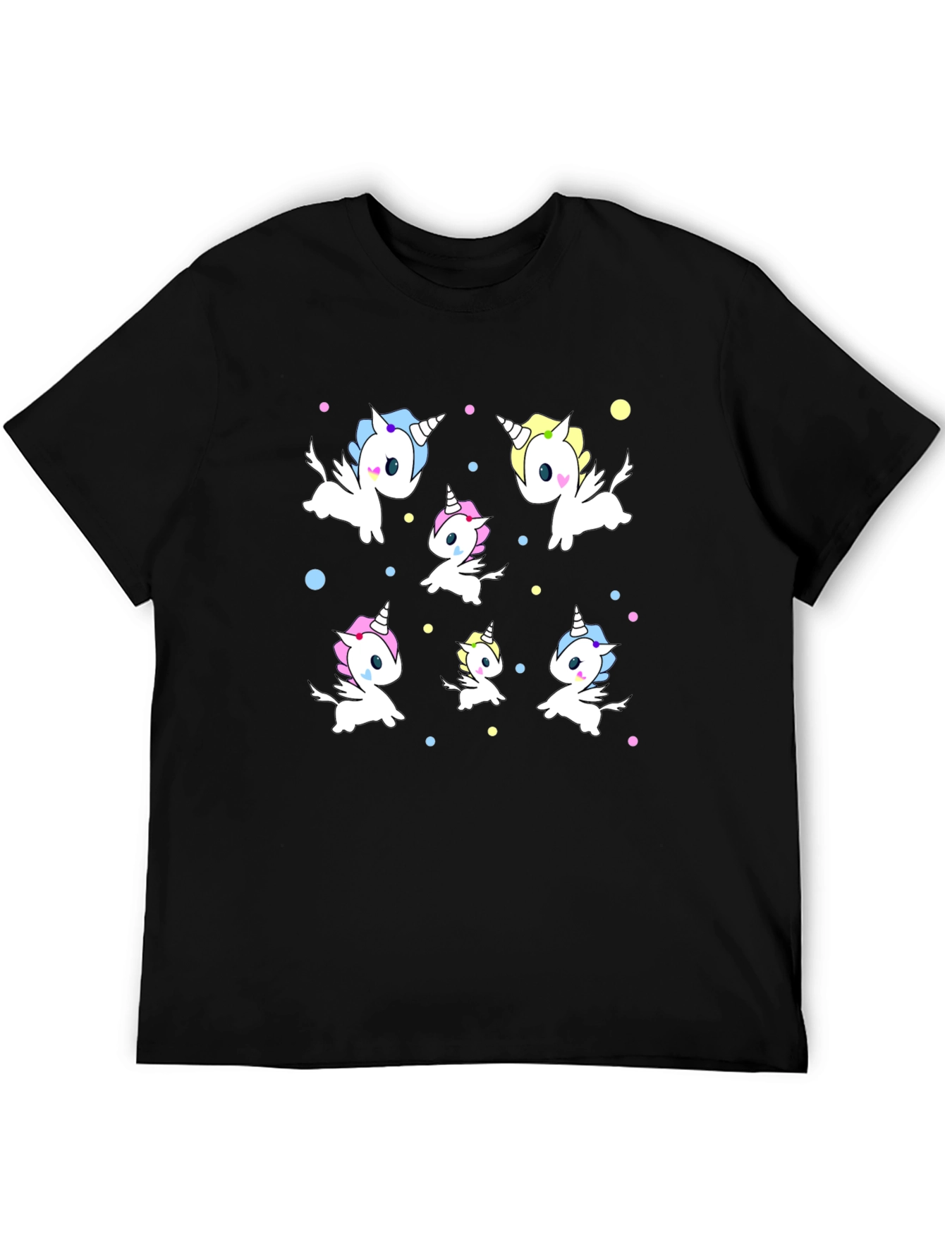 Unicorn Print Black Tee