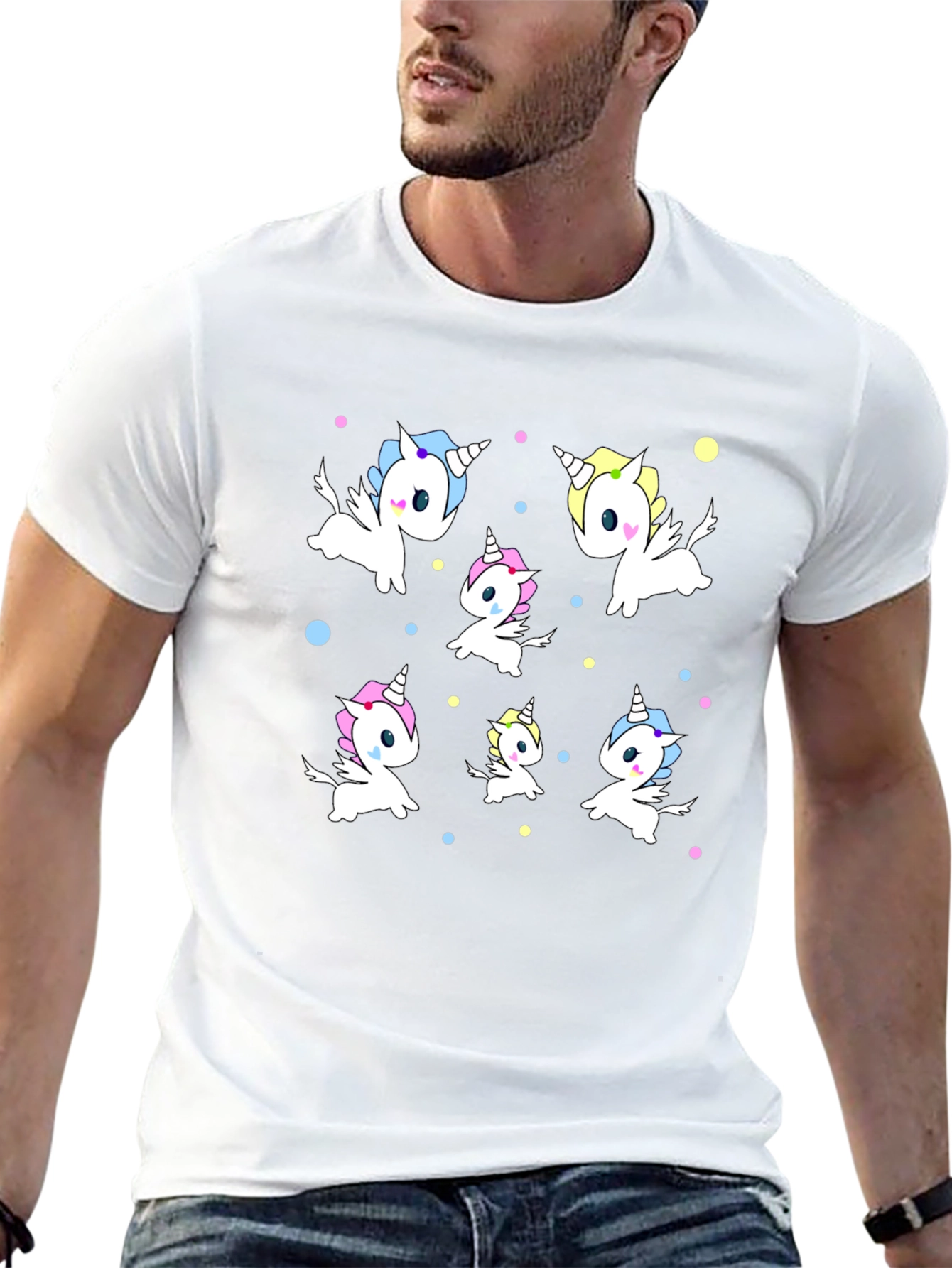 Unicorn Print Black Tee