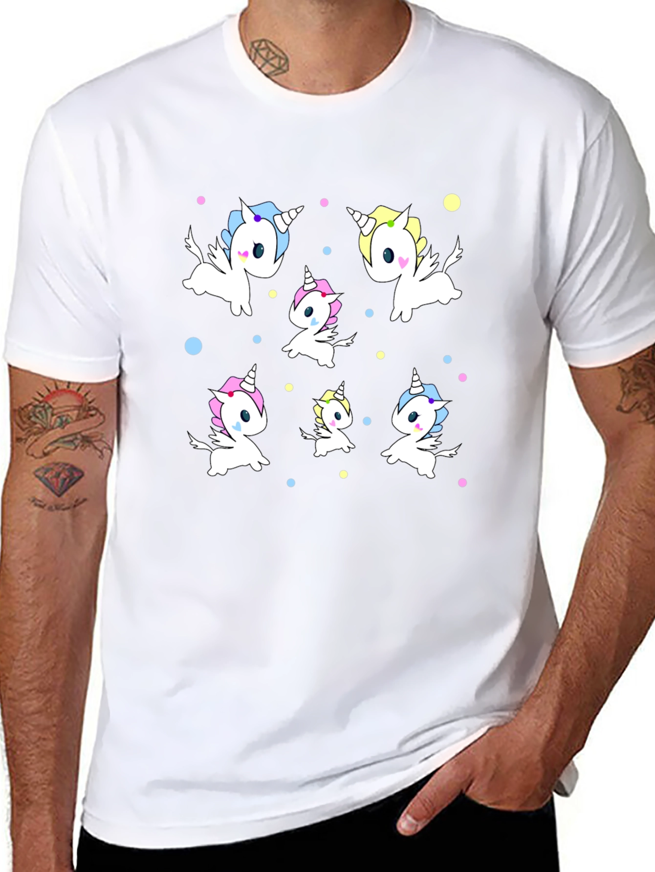Unicorn Print Black Tee
