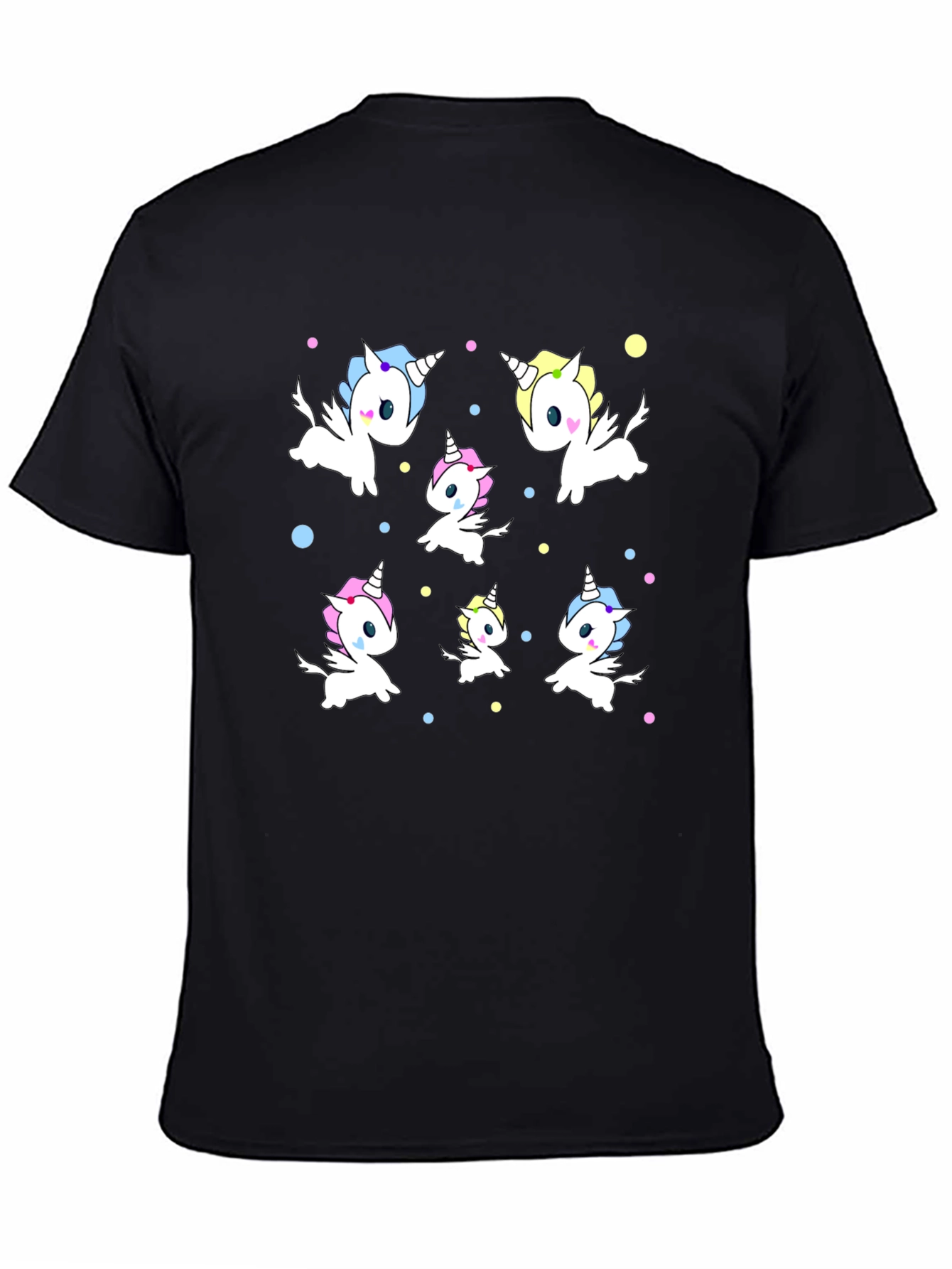 Unicorn Print Black Tee