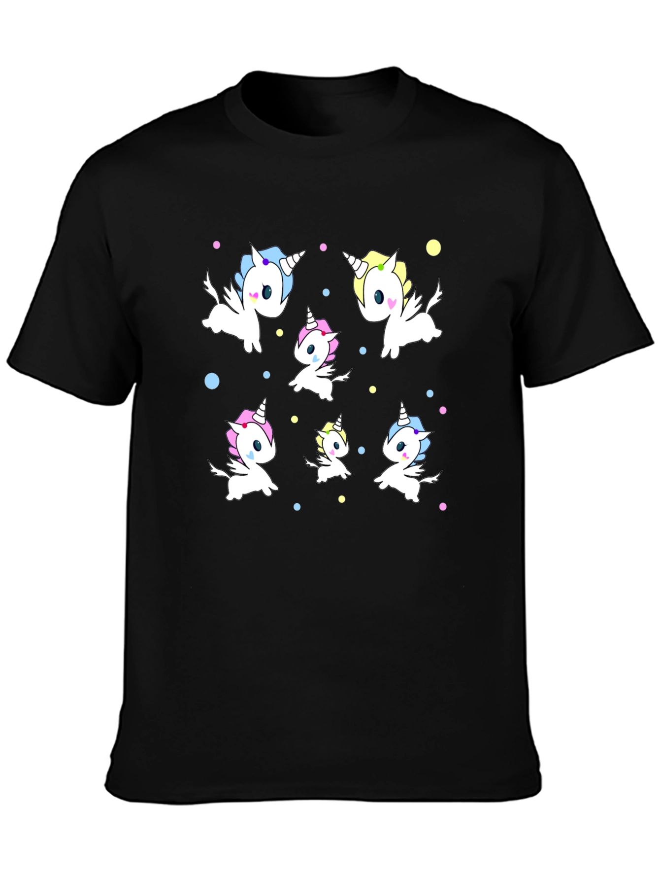Unicorn Print Black Tee