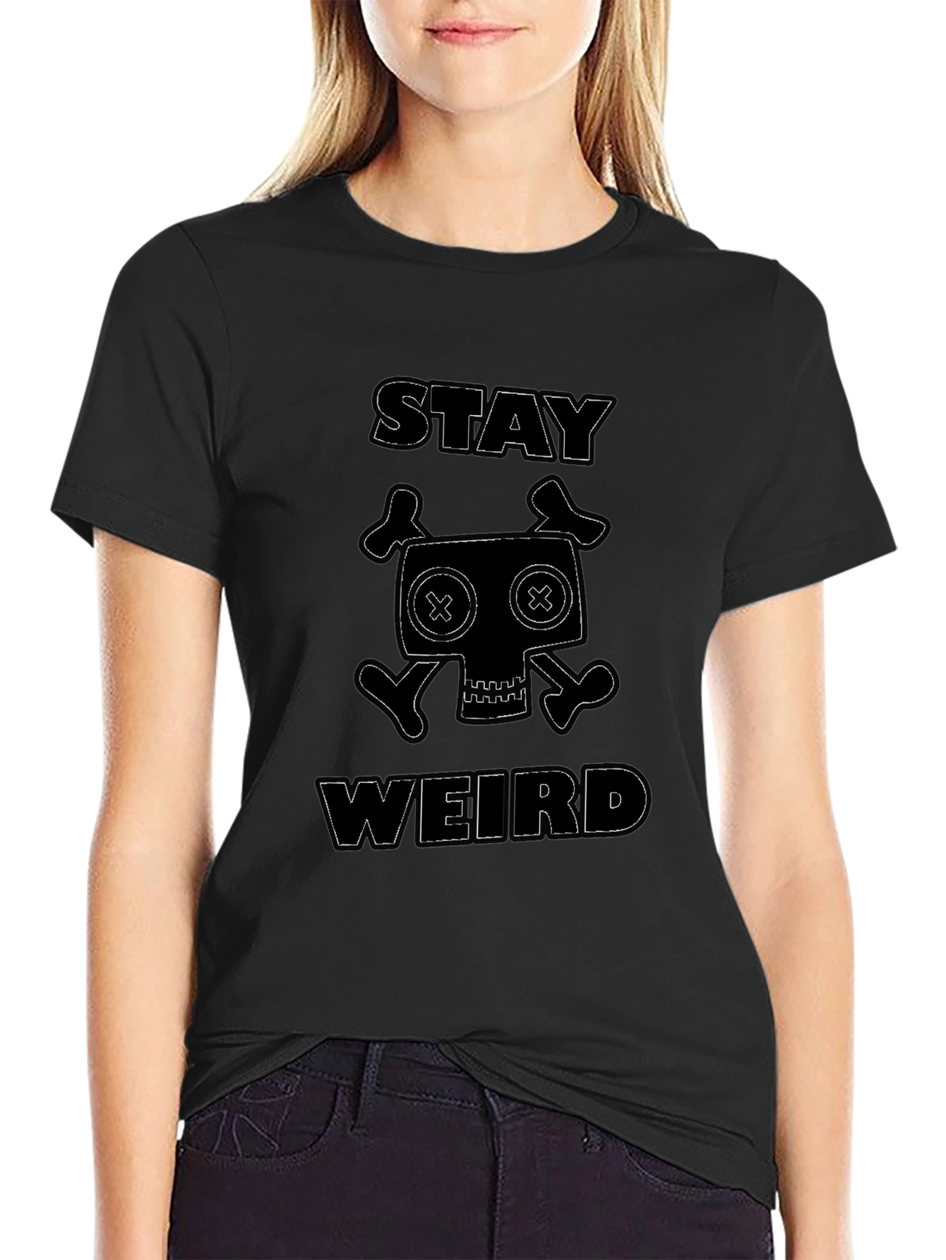 Stay Weird Black Graphic T-Shirt