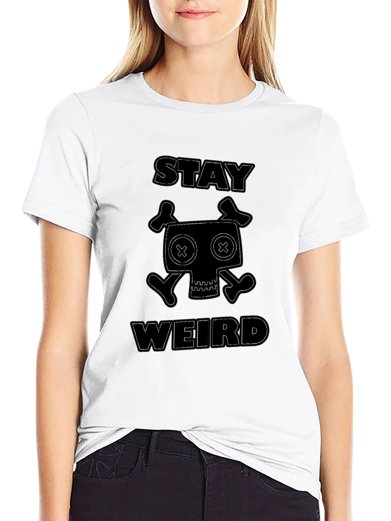 Stay Weird Black Graphic T-Shirt