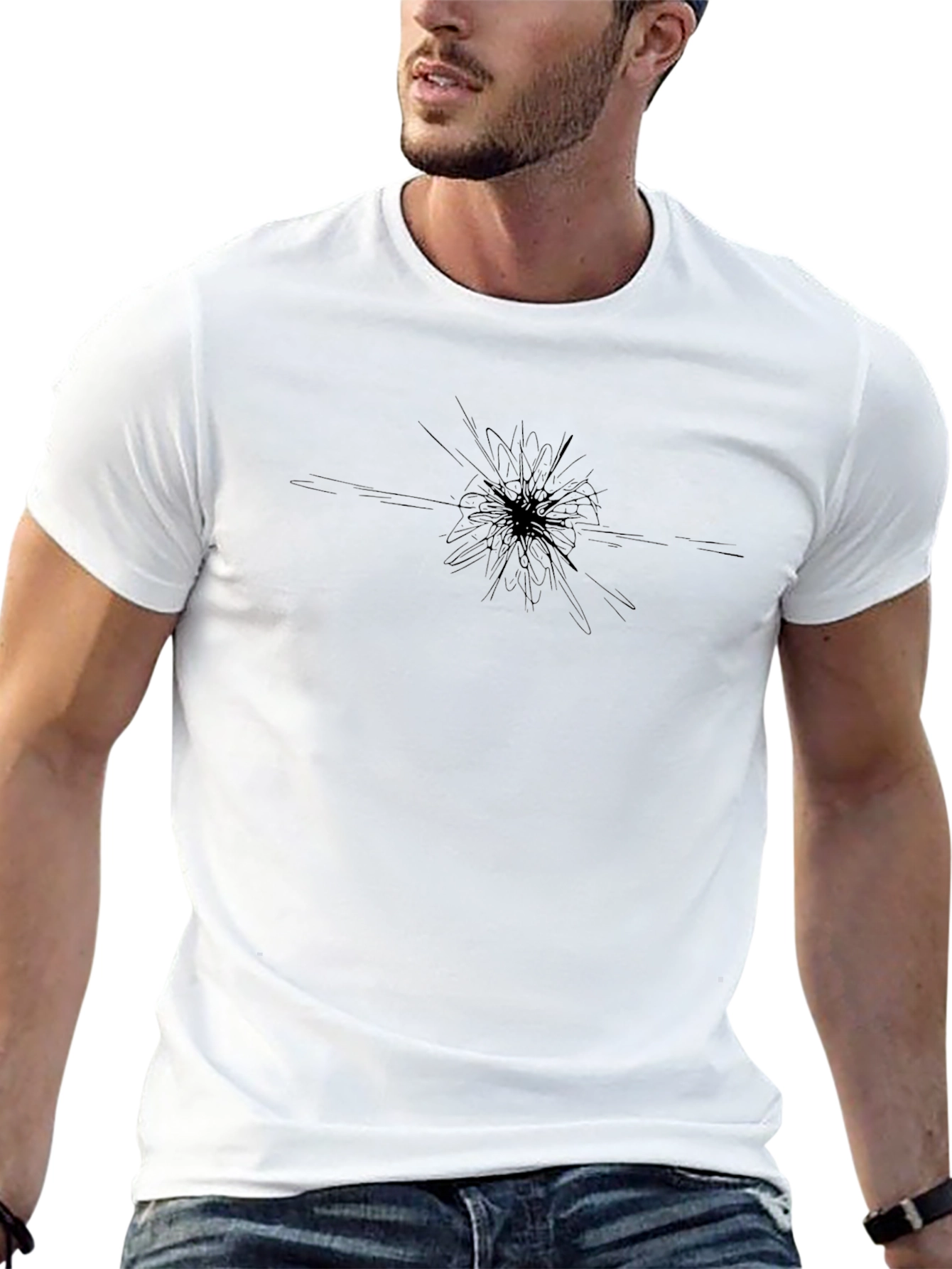 Abstract Burst Black T-Shirt