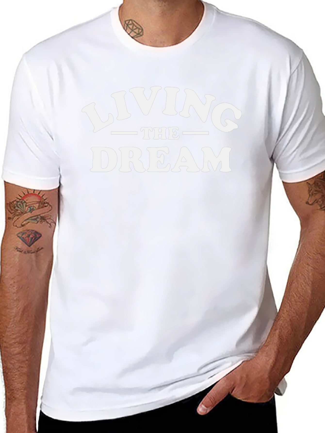 Living The Dream Black Graphic Tee Shirt