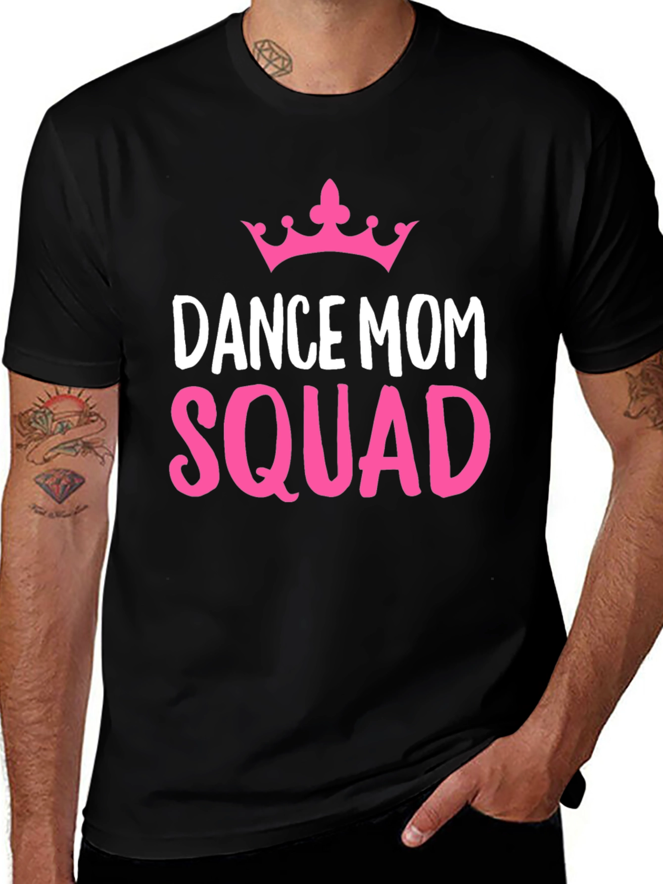 Dance Mom Squad Tee - Pink Crown Graphic