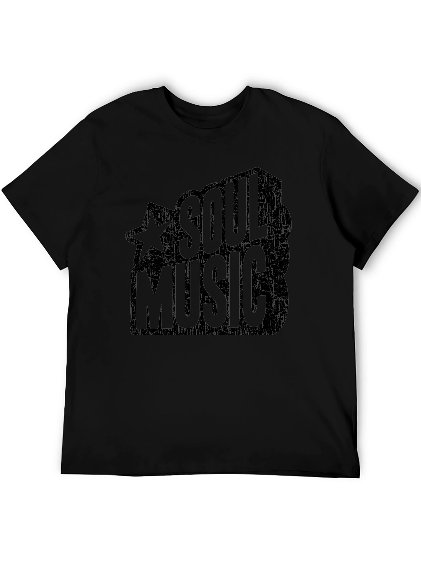 Soul Music Graphic Print Black T-Shirt