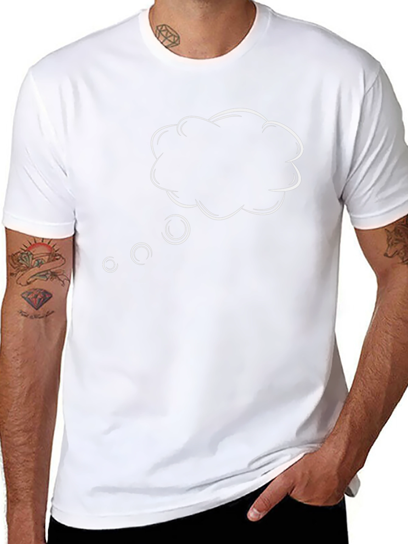 Black T-Shirt with Think Bubble Design