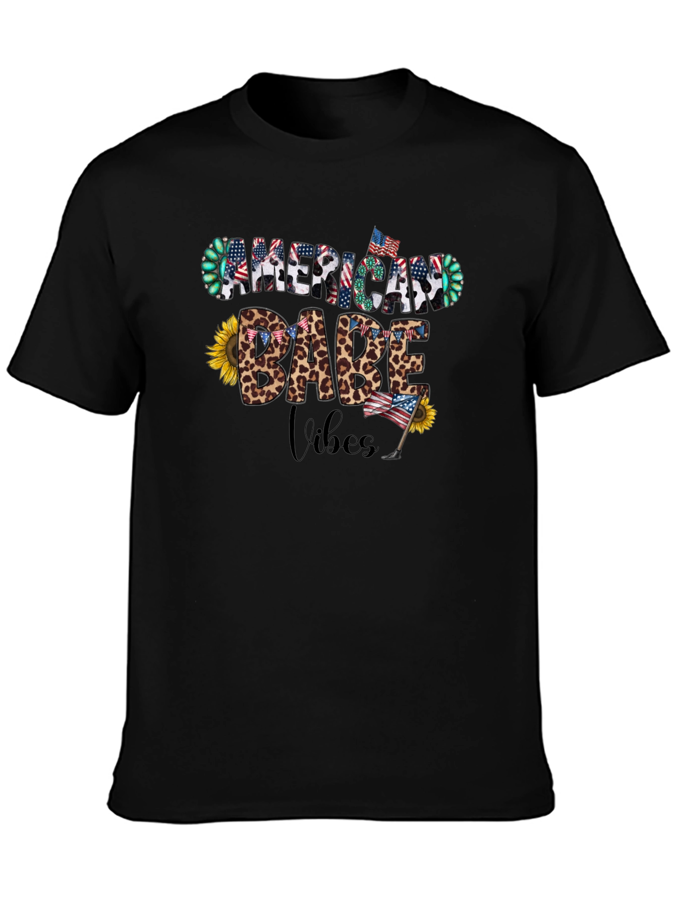 American Babe Vibes T-Shirt Patriotic Design