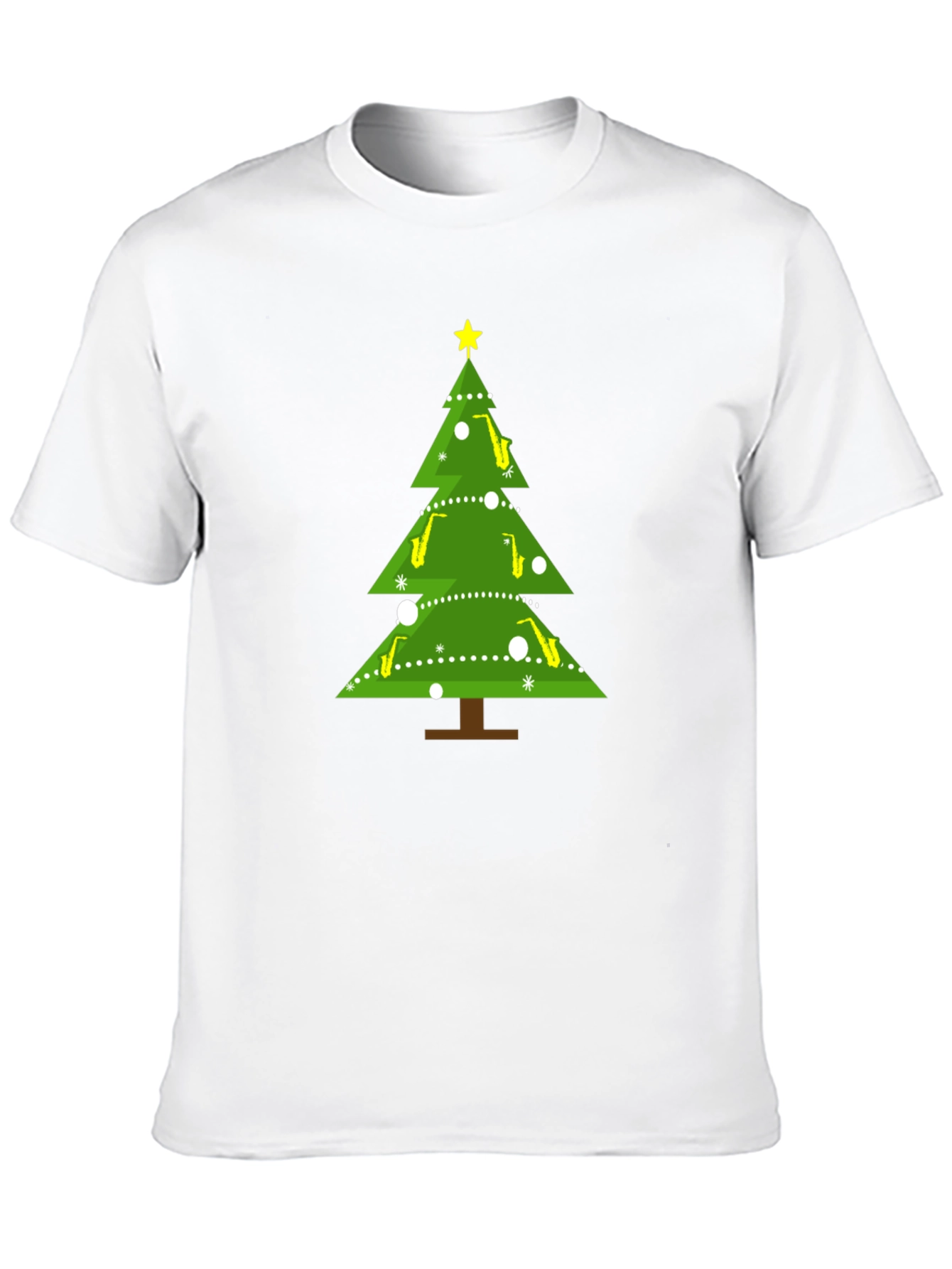 Saxophone Christmas Tree Holiday T-Shirt