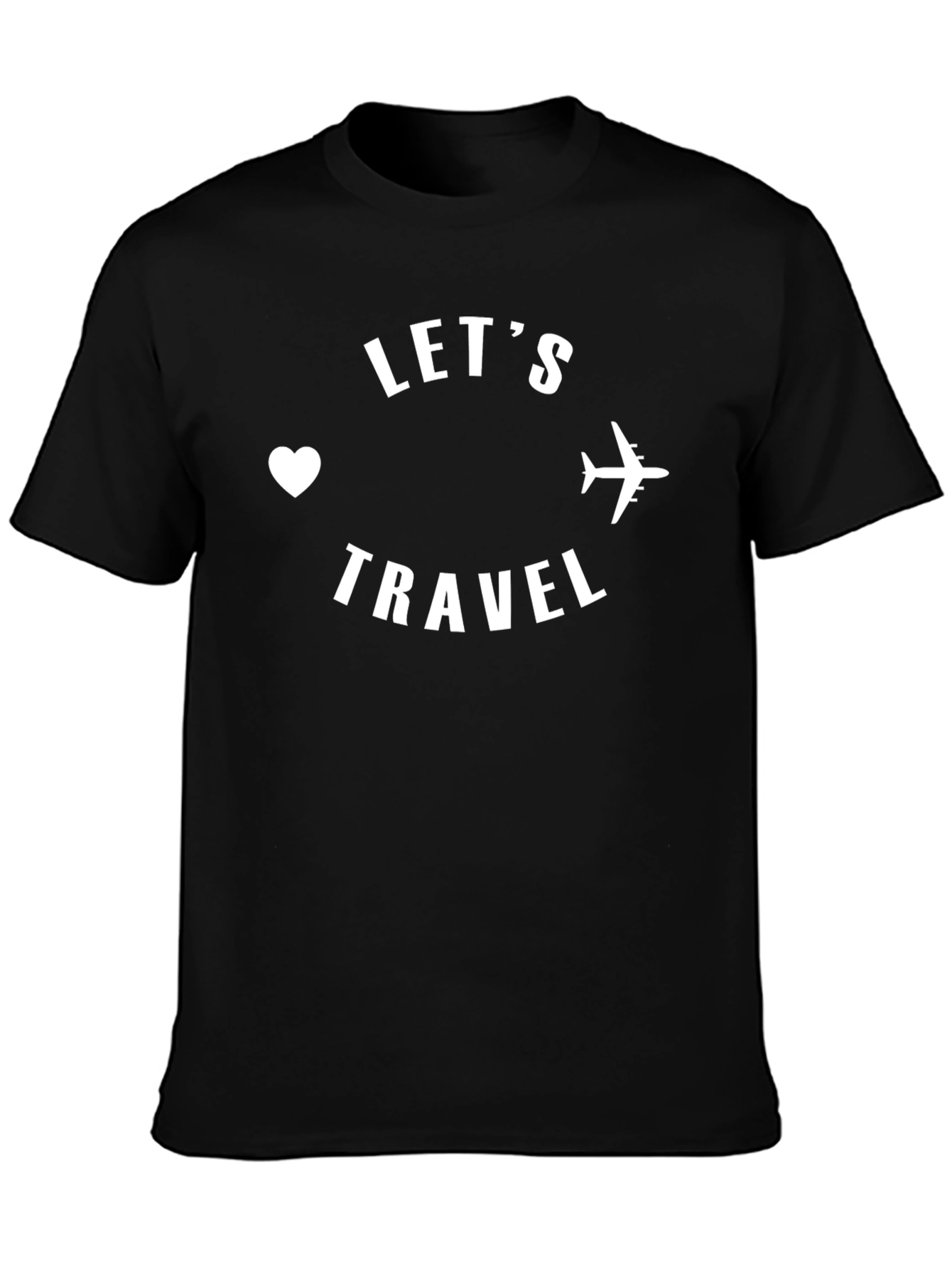 Lets Travel Black Graphic Tee