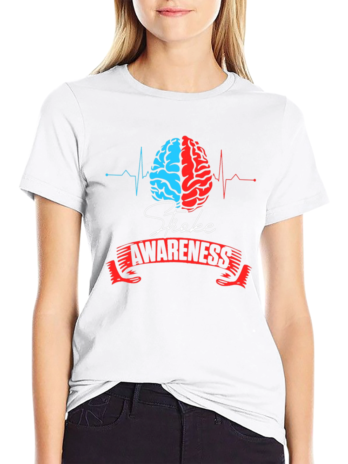 Stroke Awareness T-Shirt - Brain Graphic