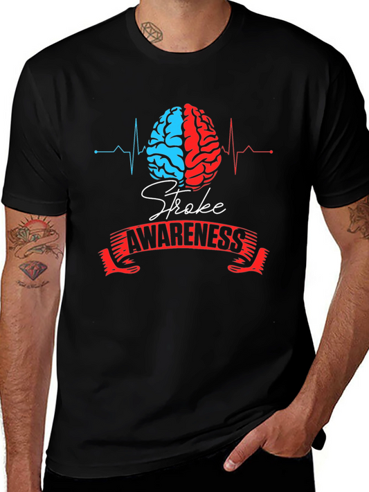 Stroke Awareness T-Shirt - Brain Graphic