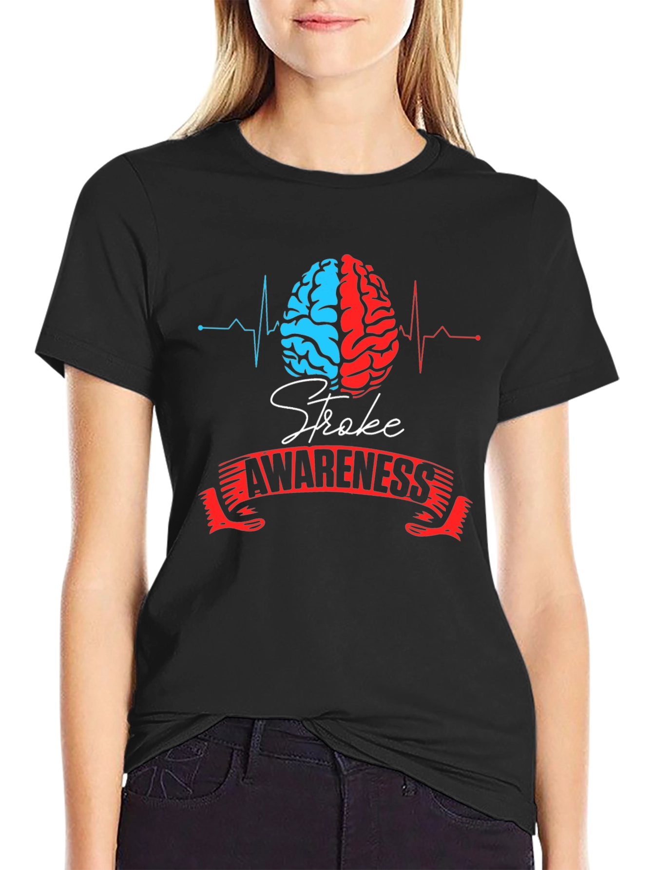 Stroke Awareness T-Shirt - Brain Graphic