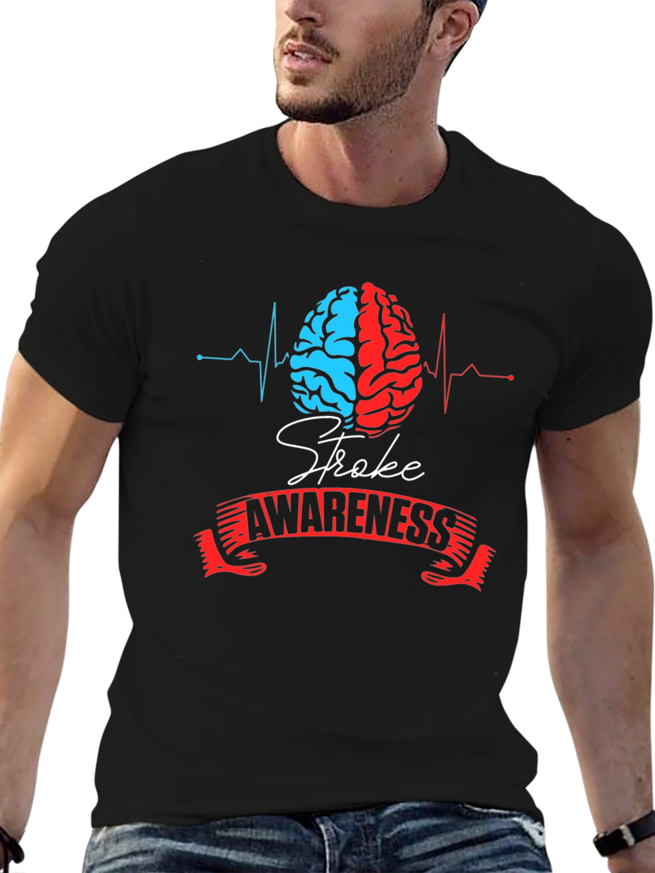 Stroke Awareness T-Shirt - Brain Graphic