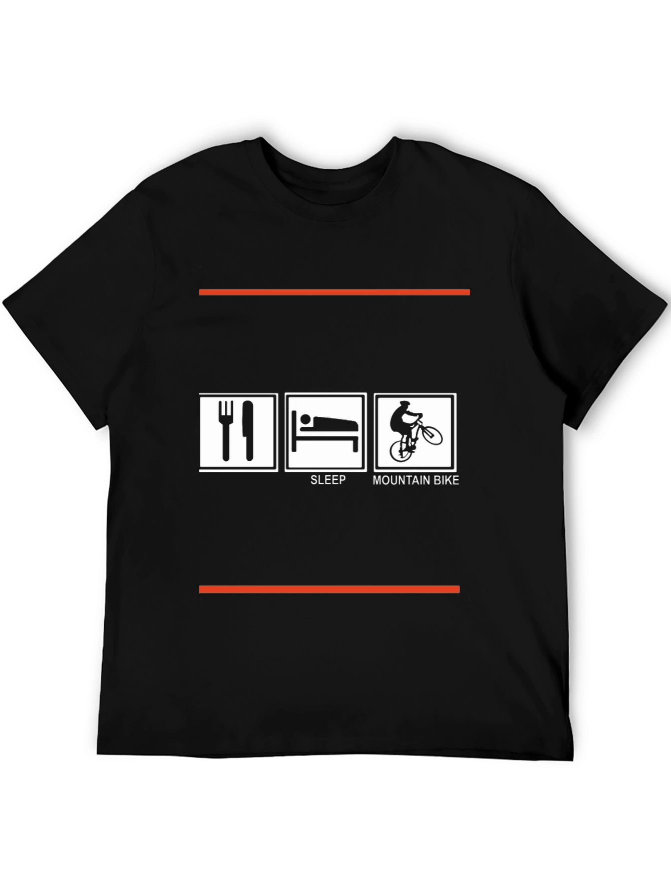 Eat Sleep Mountain Bike Black Graphic Tee