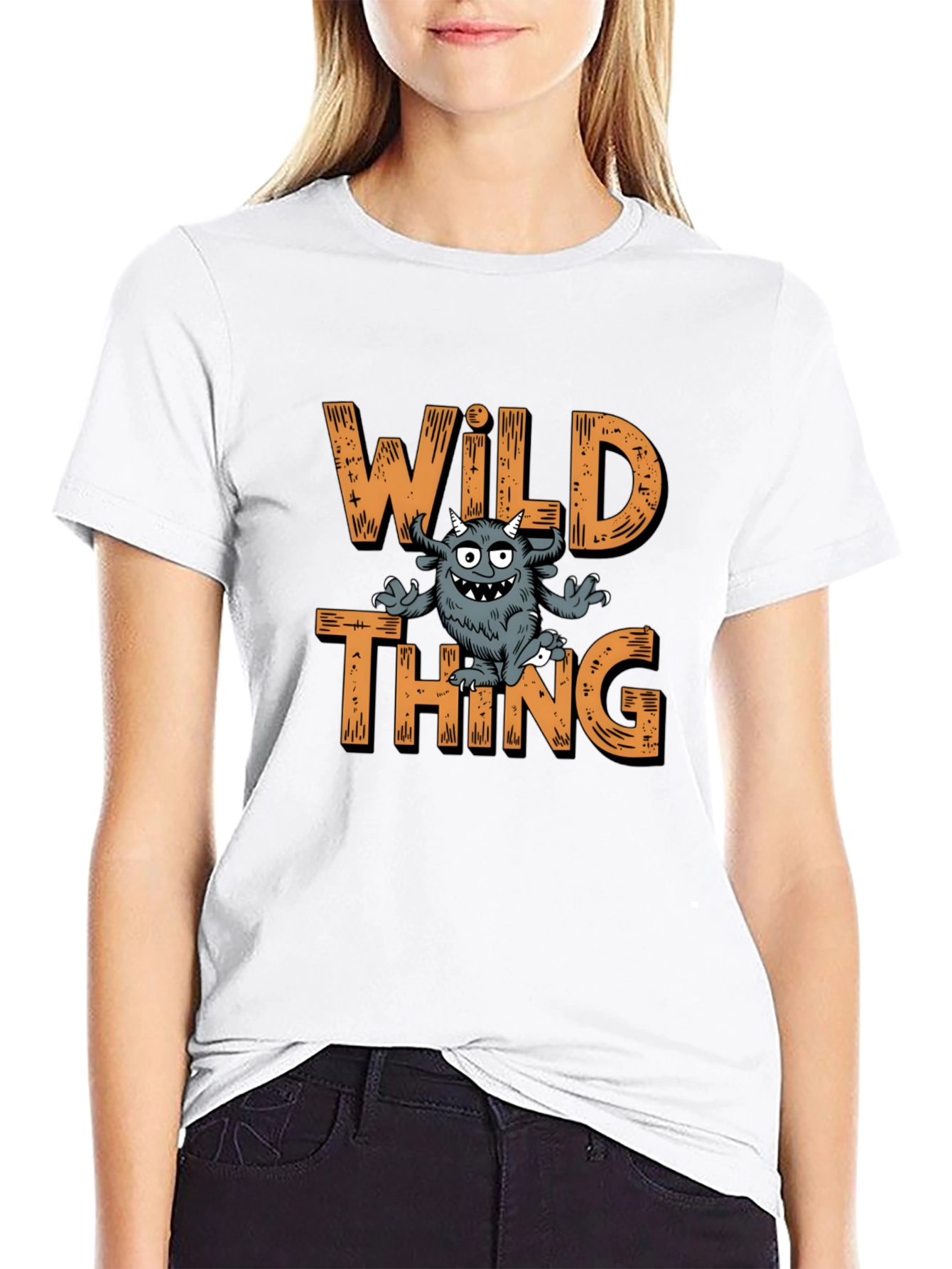 Wild Thing Graphic Print Black T-Shirt