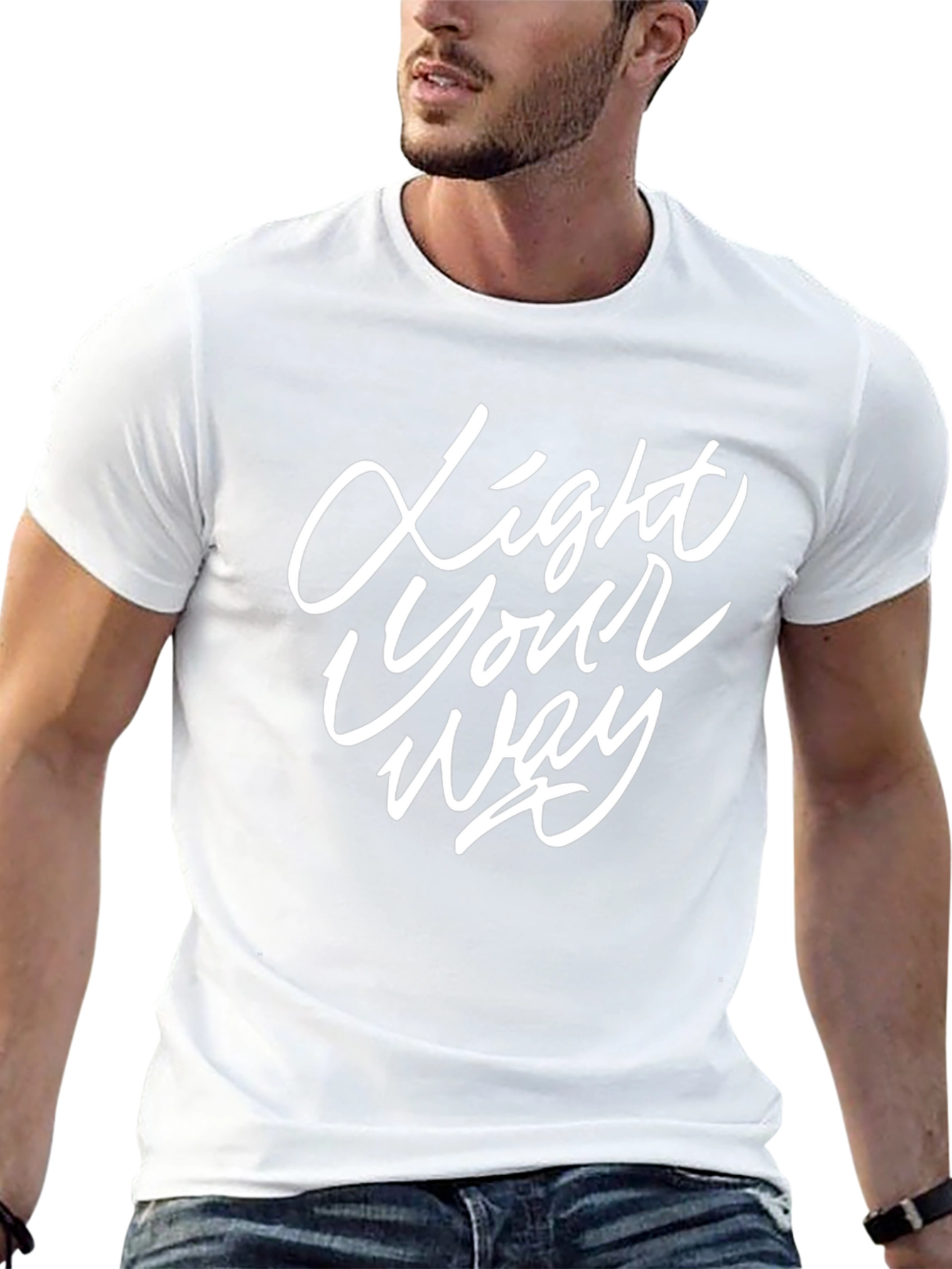 Light Your Way Graphic Tee - Stylish Black T-Shirt