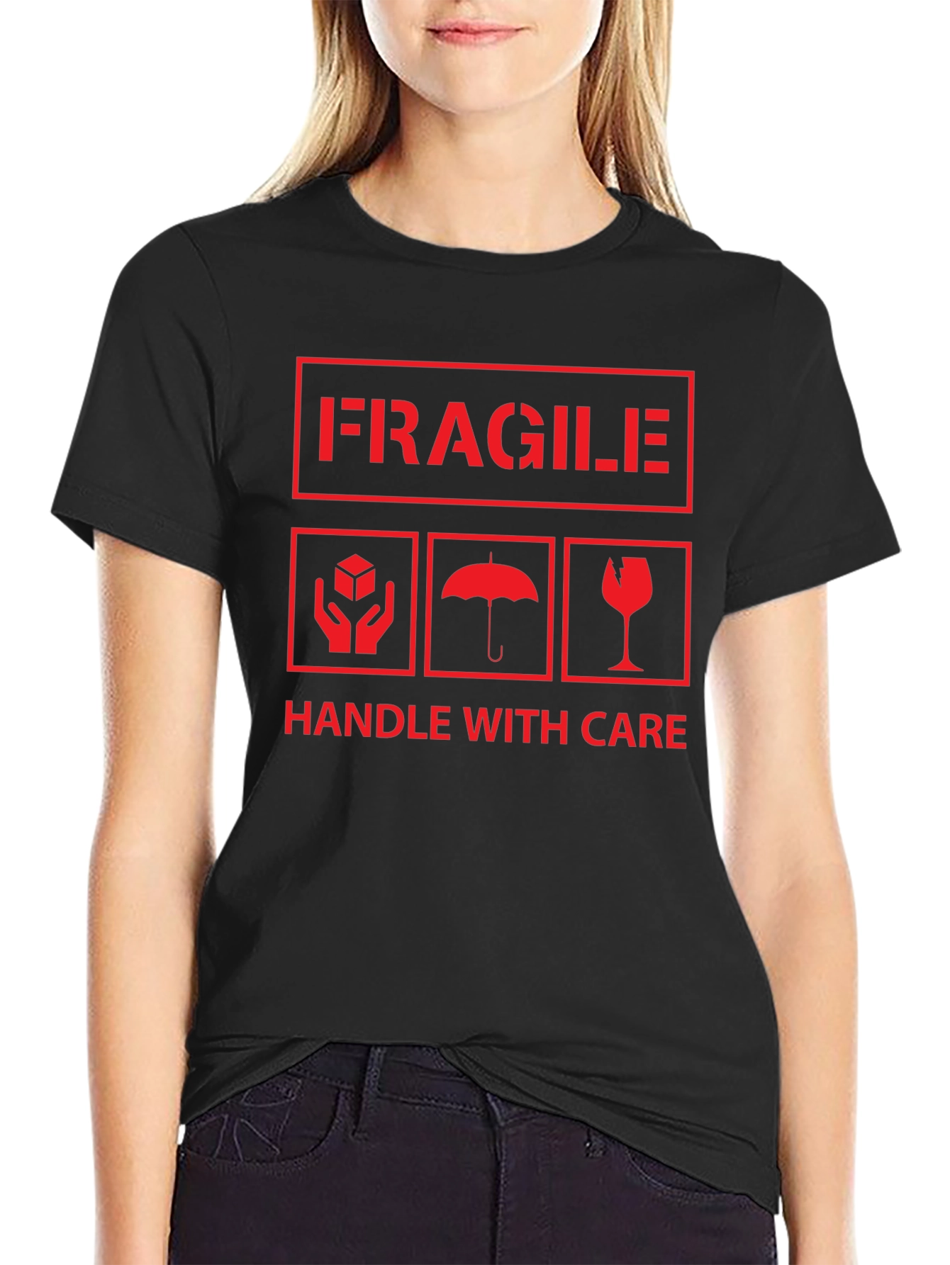 Fragile Handle With Care Graphic Print Tee