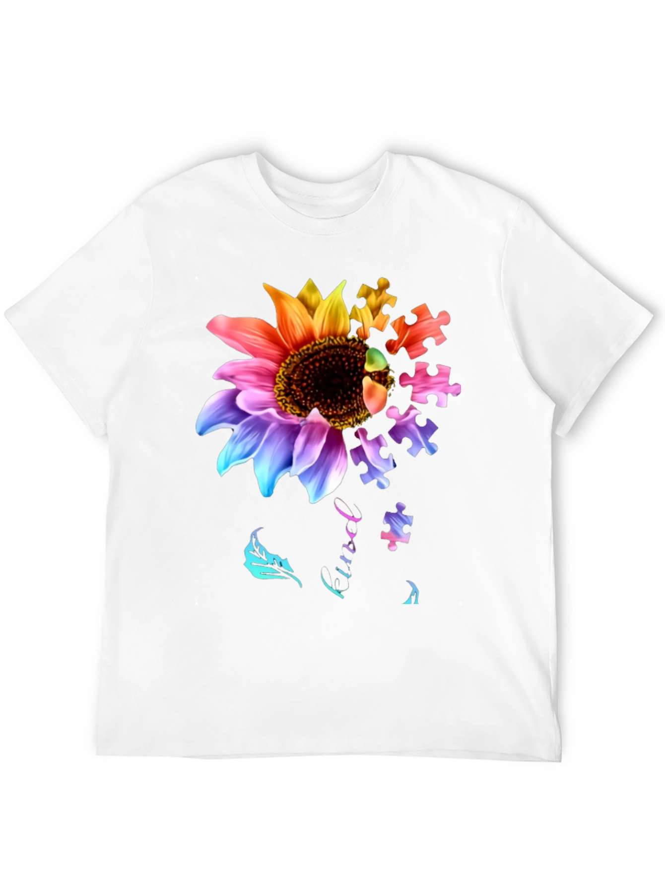 Sunflower Autism Awareness Puzzle Piece T-Shirt
